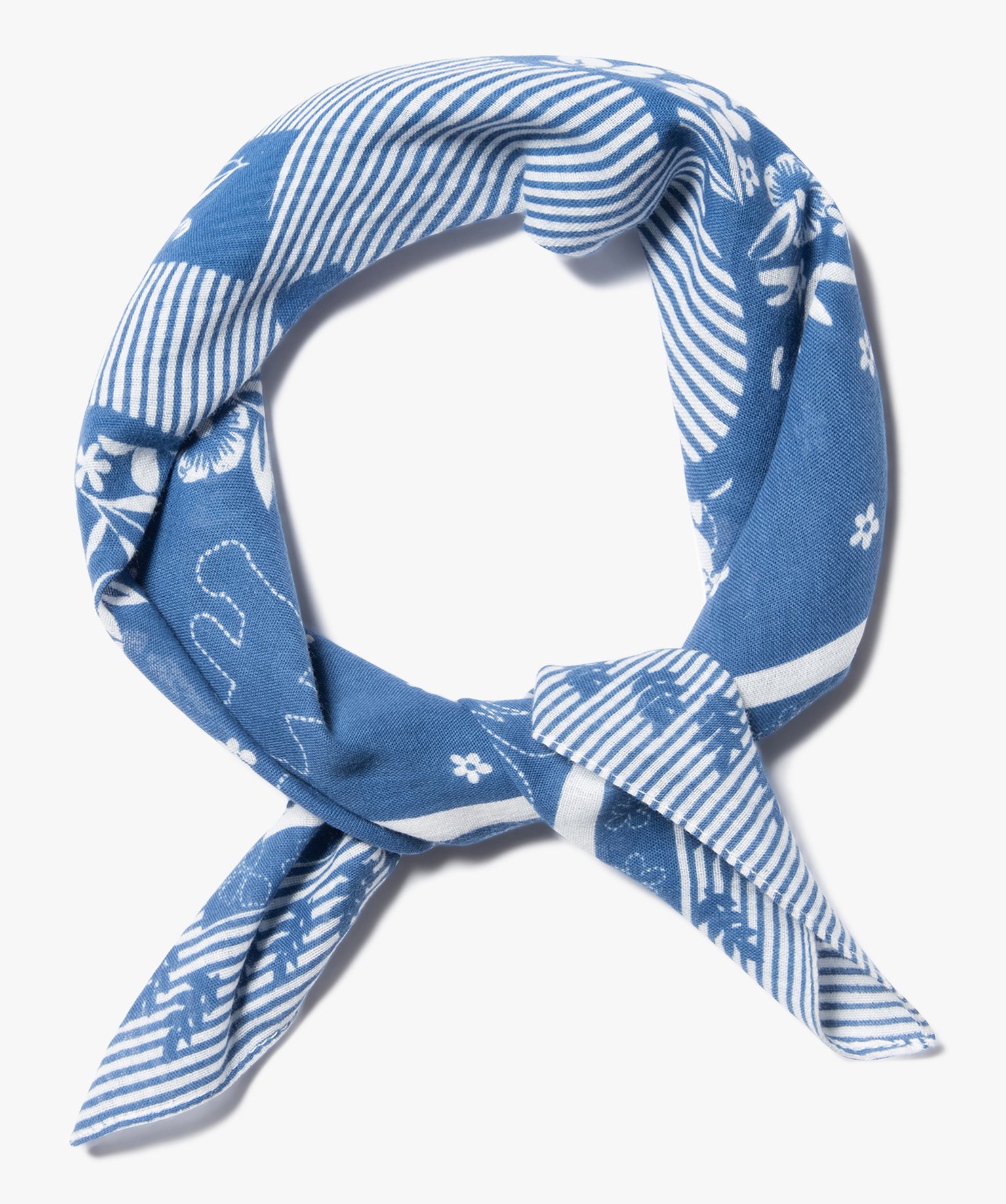 Foulard fille bicolore avec motifs fleuris - LuluCastagnette bleu | GEMO