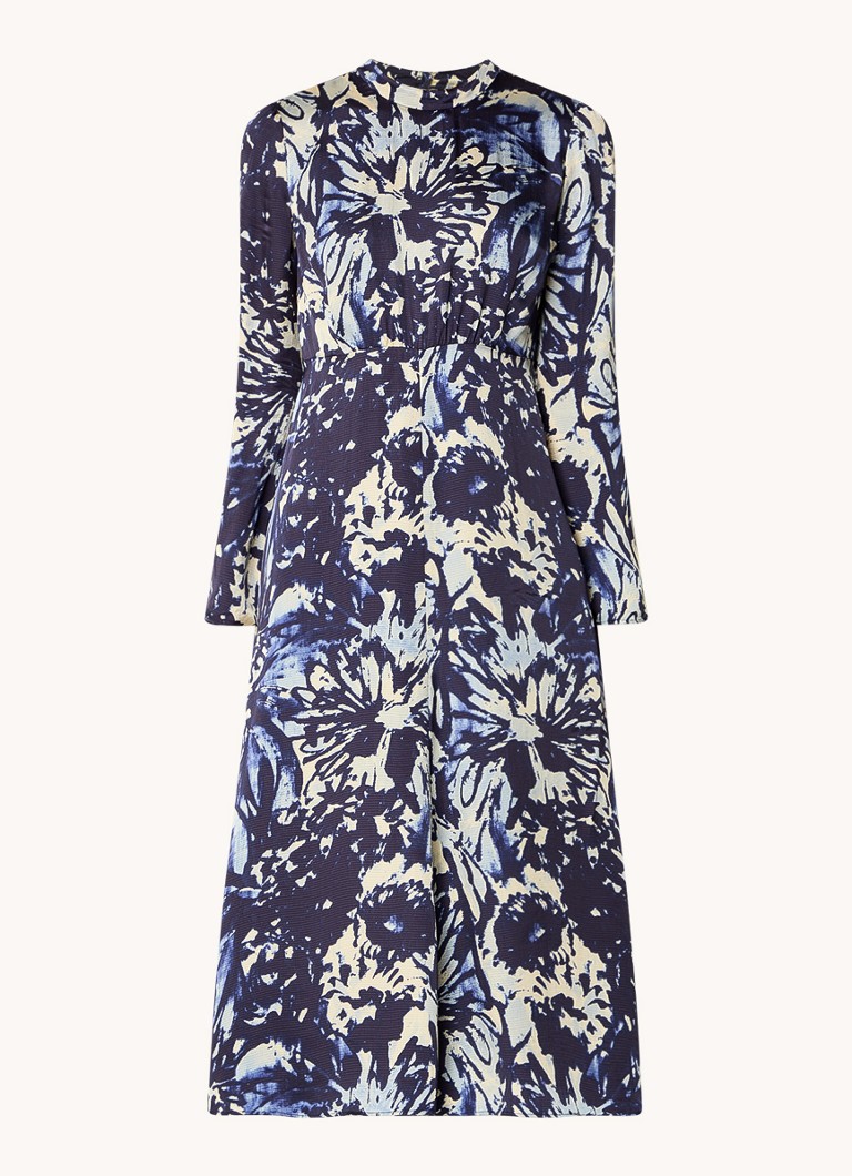 Rochie-tunică midi din satin cu imprimeu floral Whistles Dazzled