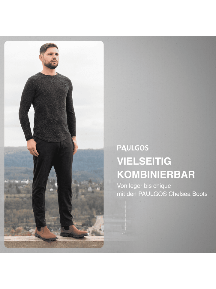 PAULGOS Herren Chelsea Boots, Stiefeletten, Schuhe in Dunkelbraun günstig kaufen