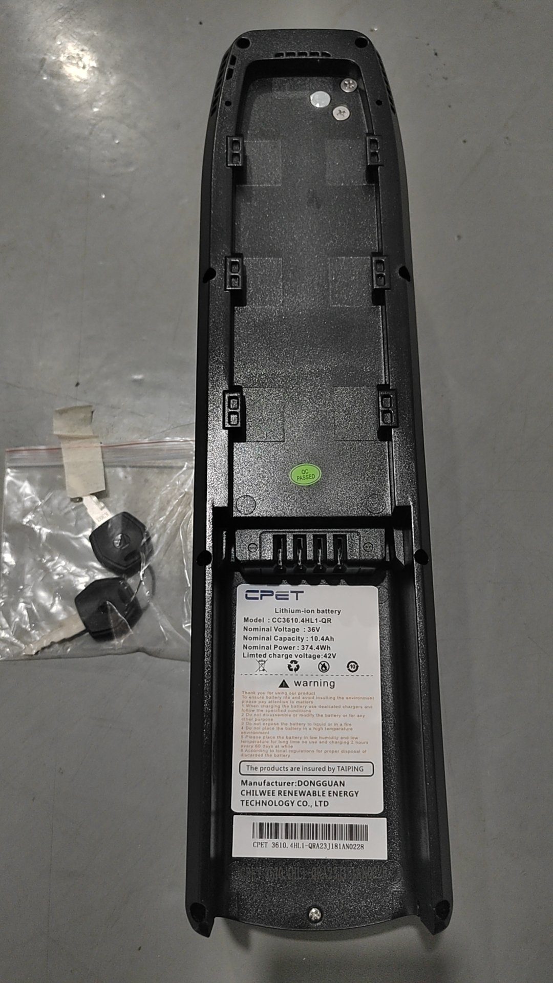 A Ade 36 V, 10,4 AH Lithiumbatterie E-Bike Akku