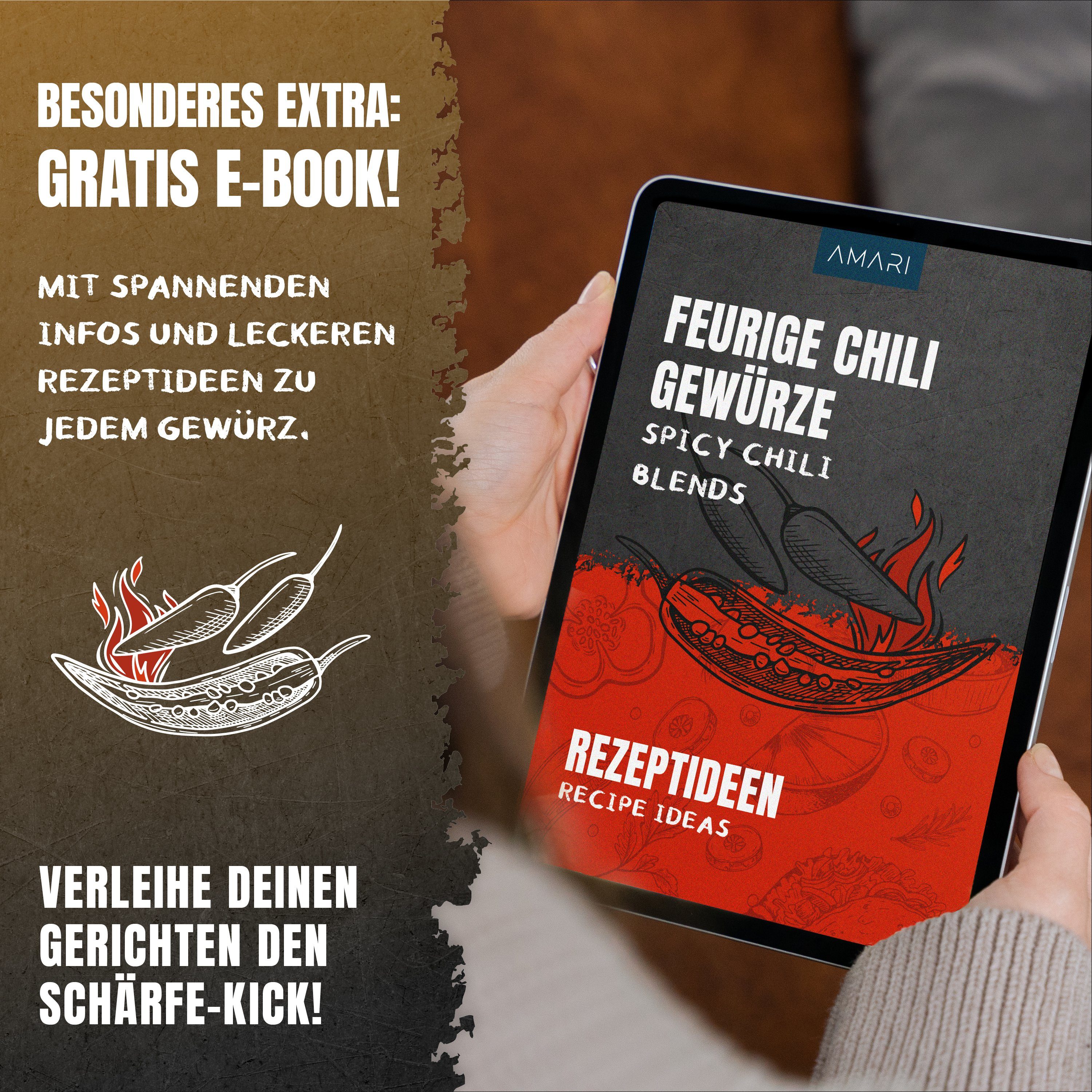 Amari Gewürzkarussell AMARI ® Chili Gewürze Set - 5 erlesene scharfe Gewürze als Geschenk