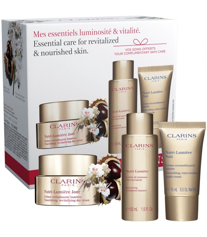 Clarins-COFFRET NUTRI-LUMIERE-Crème Peaux Normales à Sèches 50 ml + 2 Produits