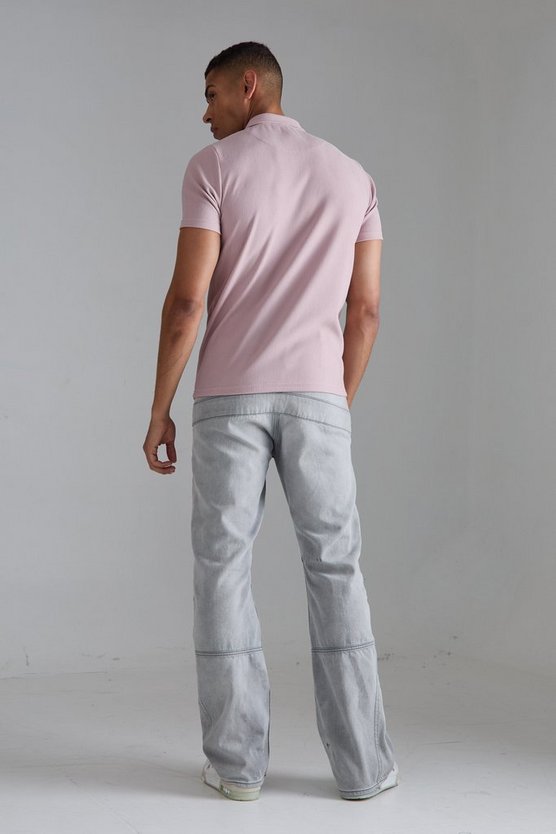 Slim-Fit Ottoman Poloshirt mit 1/4 Reißverschluss