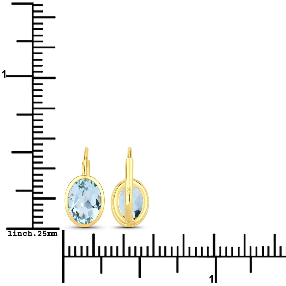 Rafaela Donata Boucles doreilles Argent sterling Topaz bleu en Or jaune Bijoux