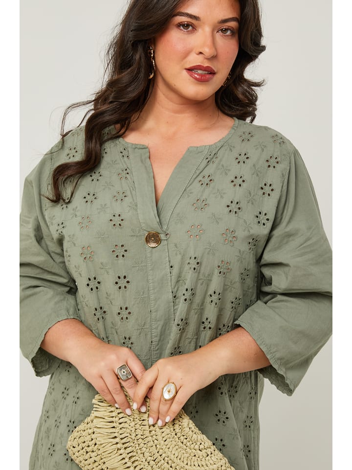 Curvy Lady Kleid in Khaki günstig kaufen