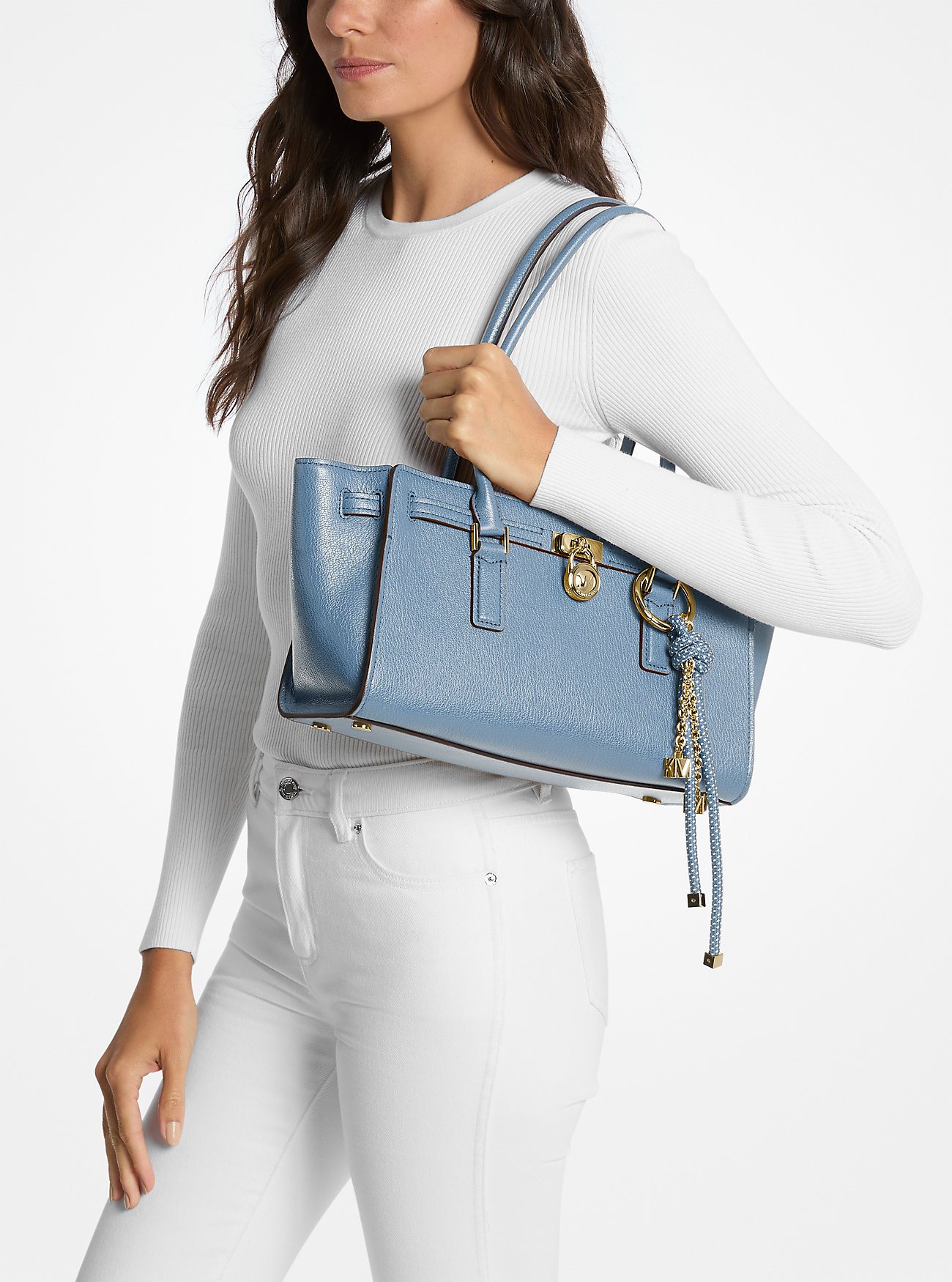 Borsa a mano piccola Hamilton Moderne in pelle - BLU FRANCESE