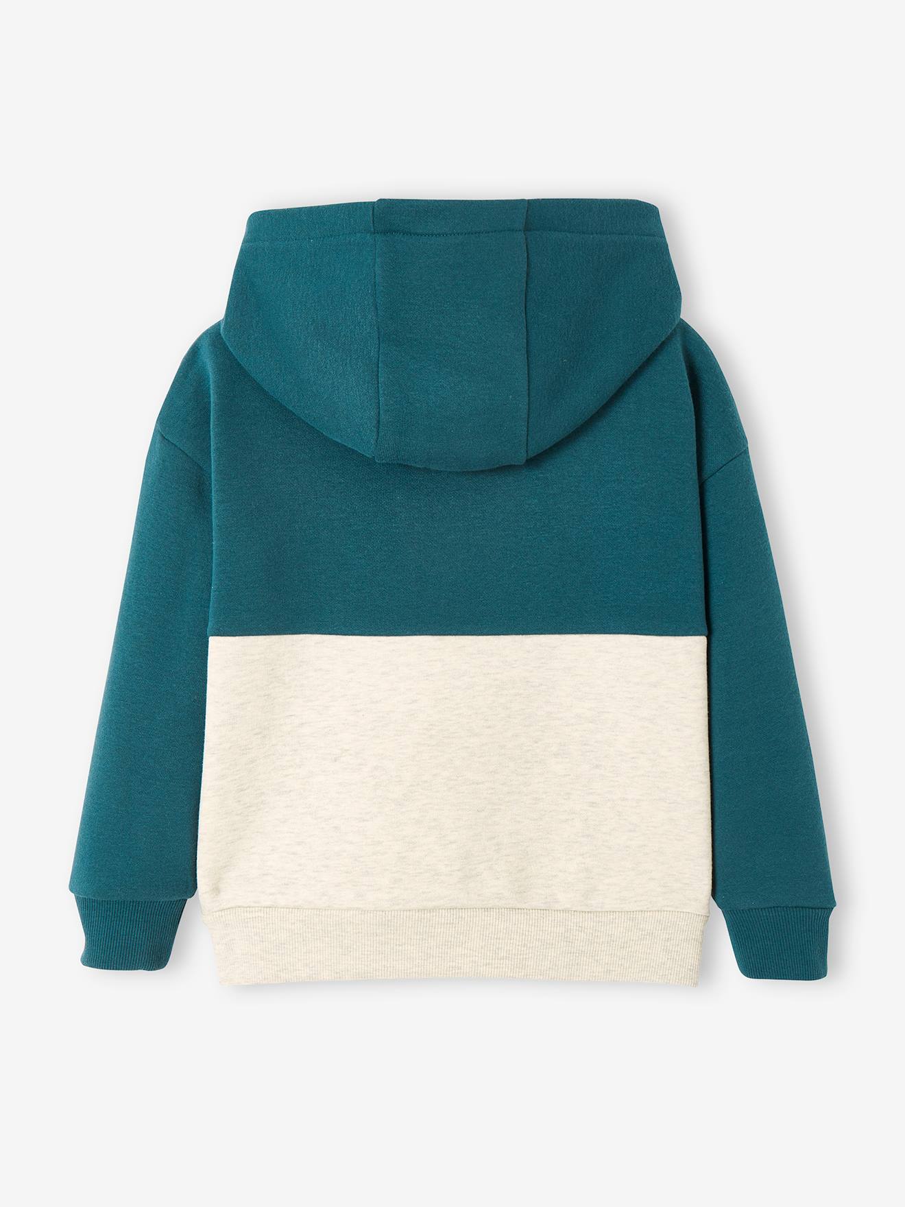 Vertbaudet Jungen Kapuzensweatshirt, Colorblock - dunkelblau