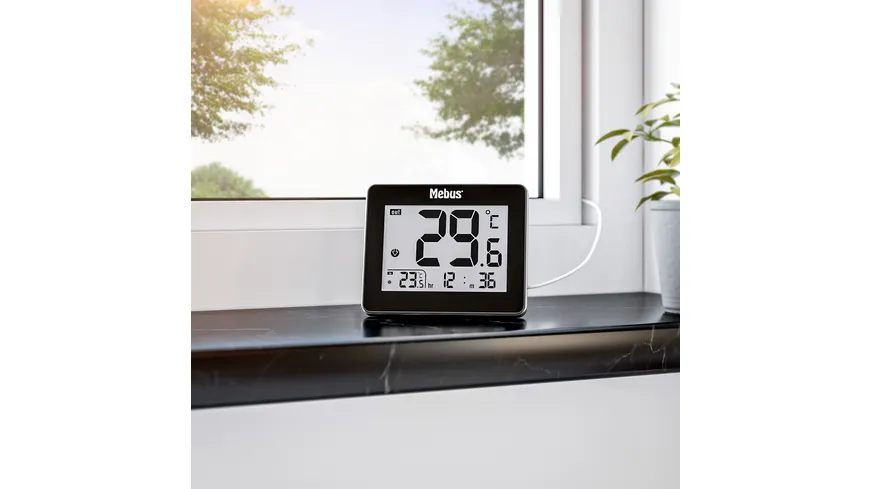 Mebus Innen-/Außenthermometer schwarz