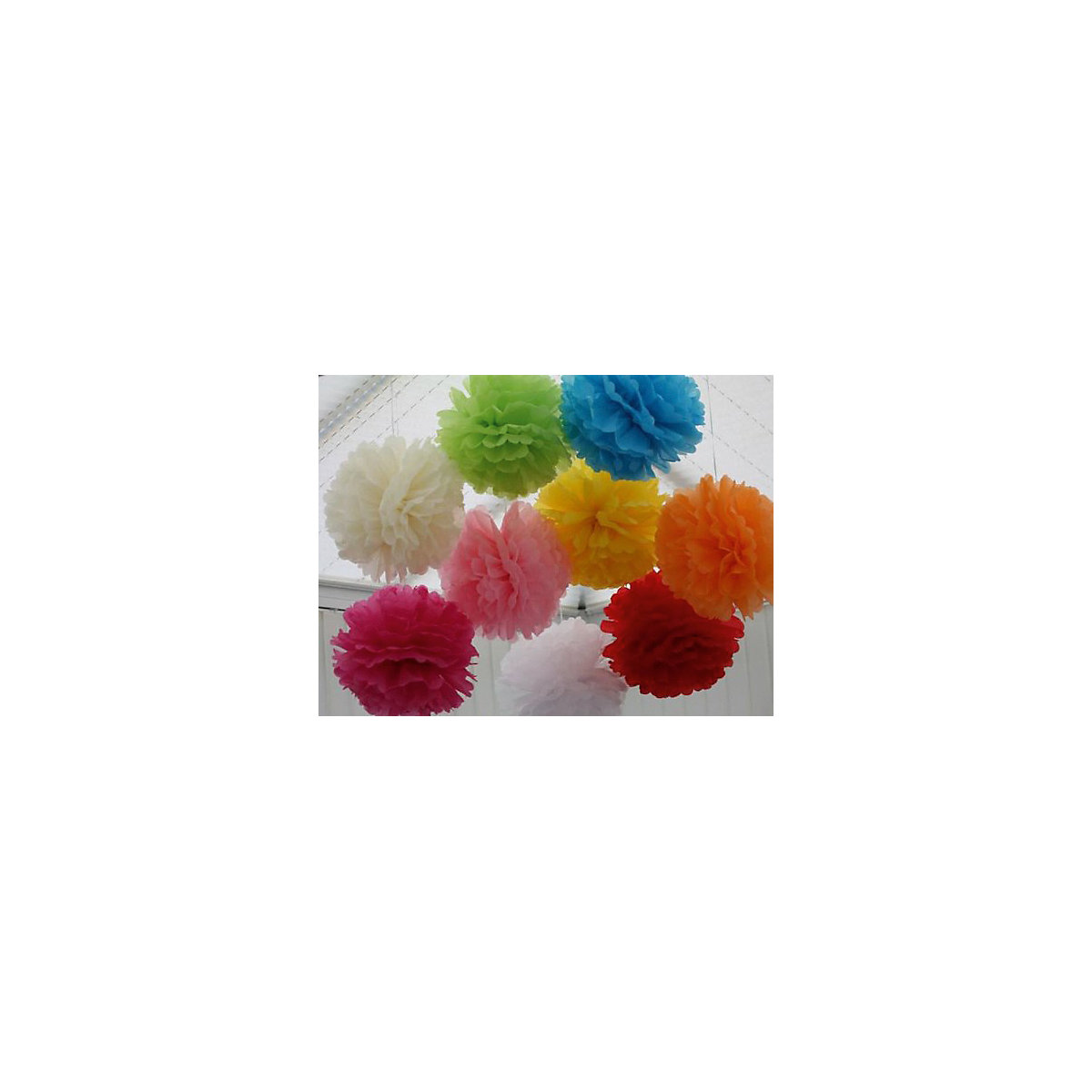 Seidenpapierpompons rosa, 3 Stück