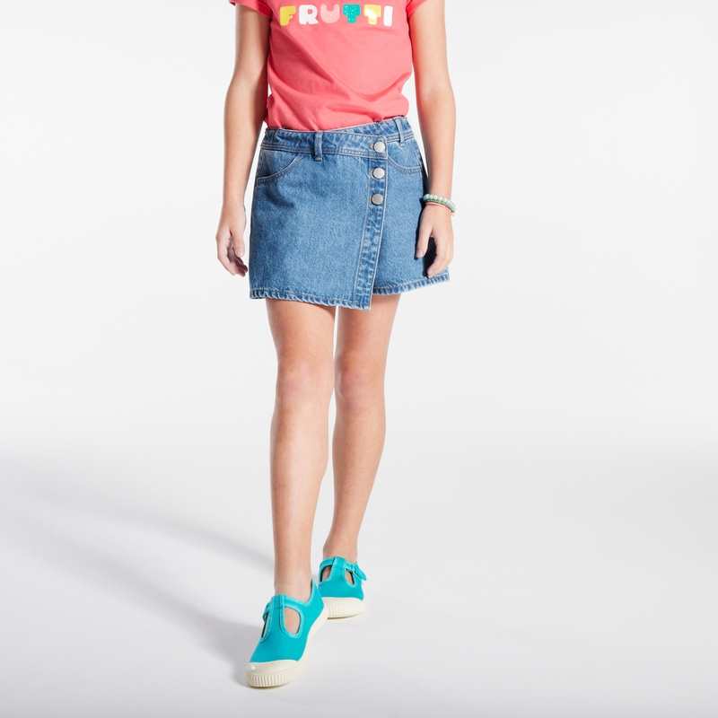 Mini jupe-short en jean bleue fille