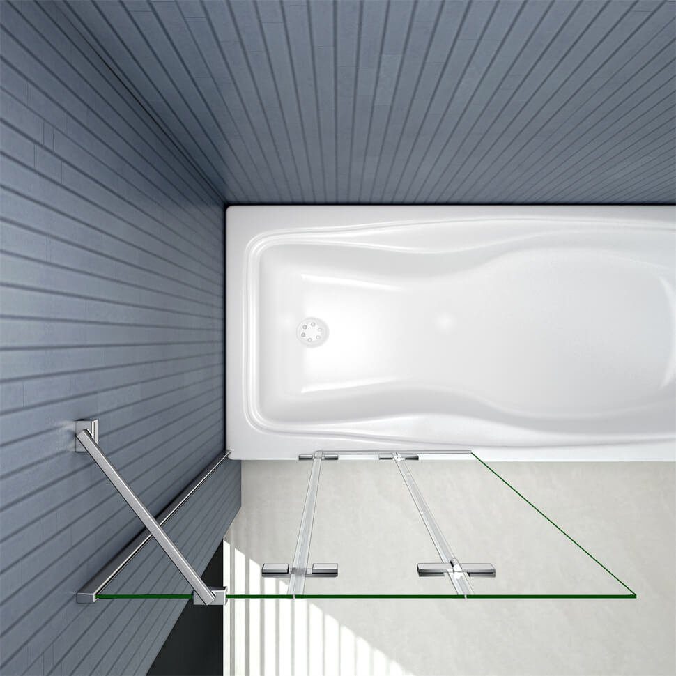 duschspa Badewannenaufsatz 3-teilig Faltwand Badewannenaufsatz Duschwand Duschabtrennung, Einscheibensicherheitsglas, (Set), Breite 100cm, Höhe 140cm, Glas
