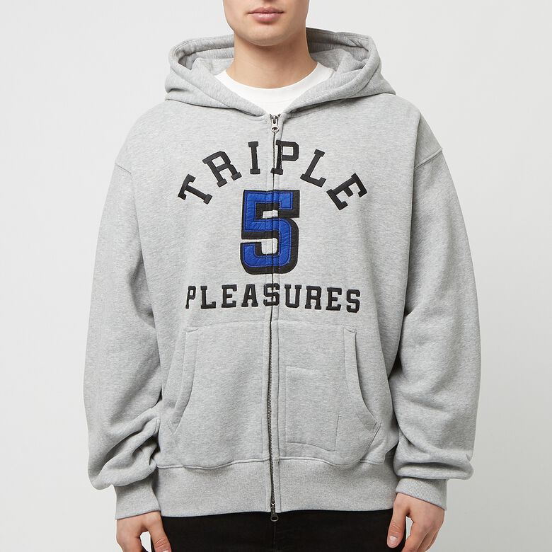 Pleasures x N.E.R.D. Applique Zip Up Hoodie heather grey