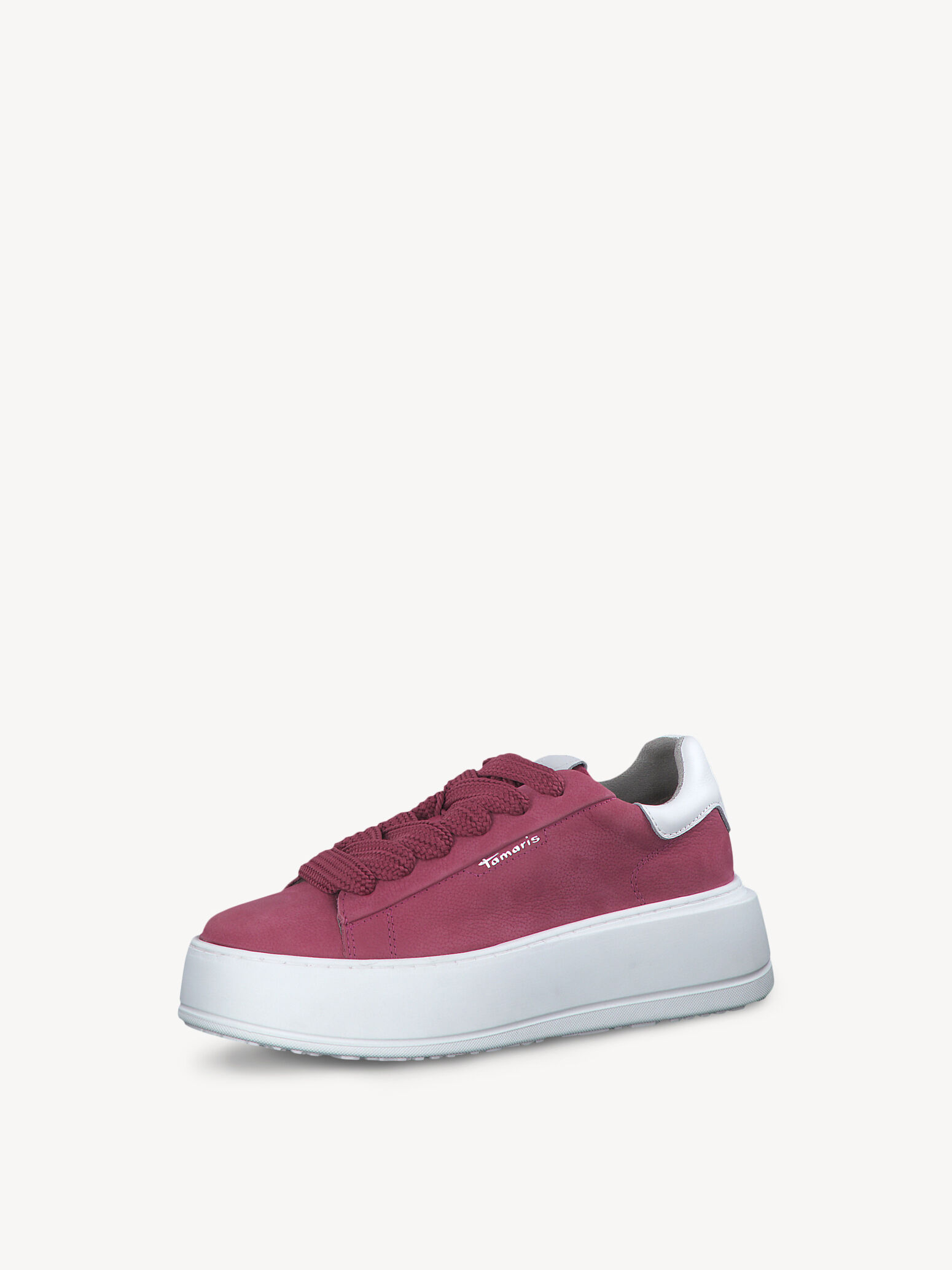 Basket en cuir - rose fuchsia