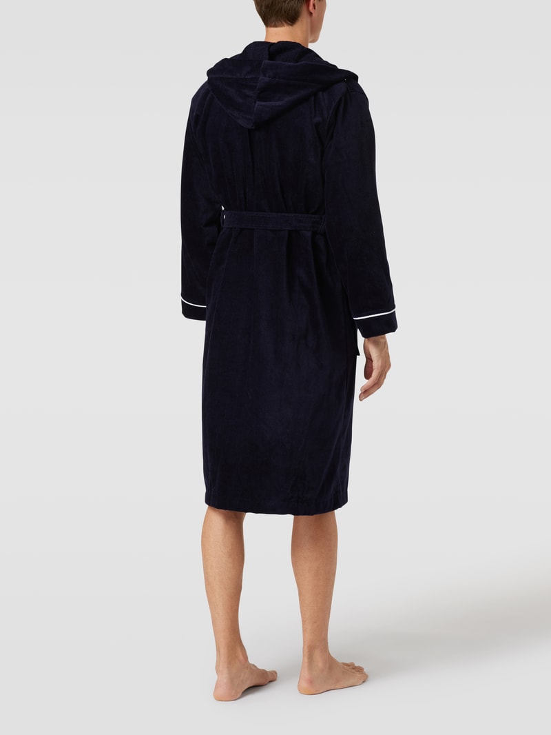 Bademantel mit Label-Stitching in blau
