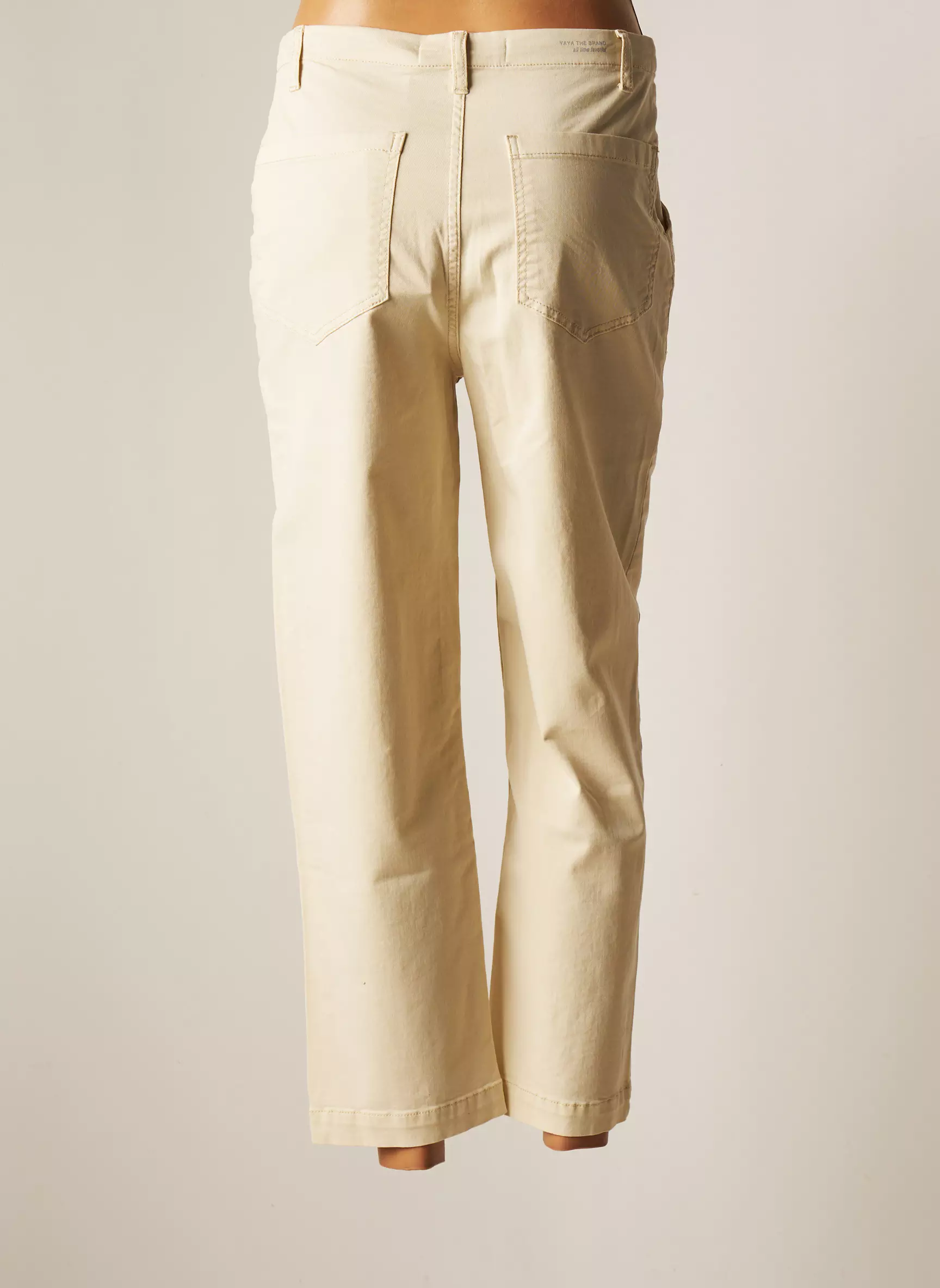 Yaya Pantalon7 8 Femme couleur beige