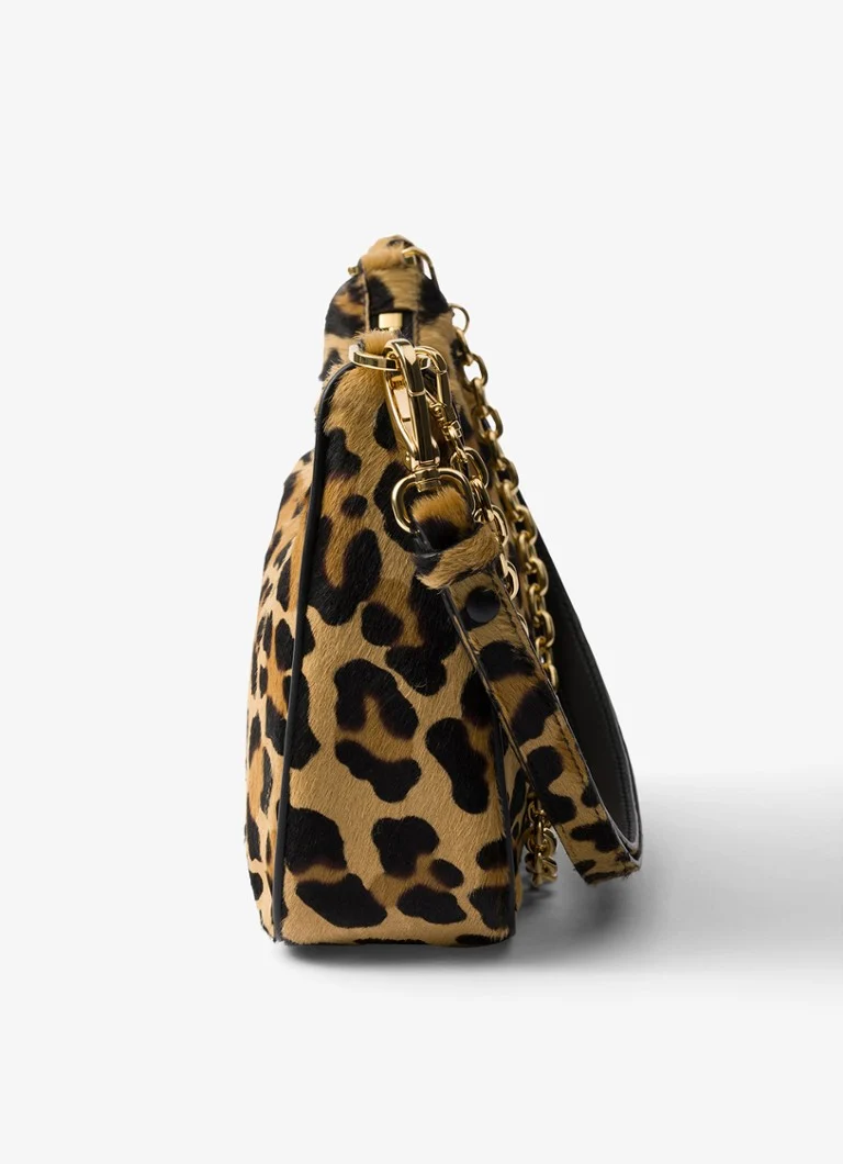 Prada Re-Edition leather shoulder bag with leopard print