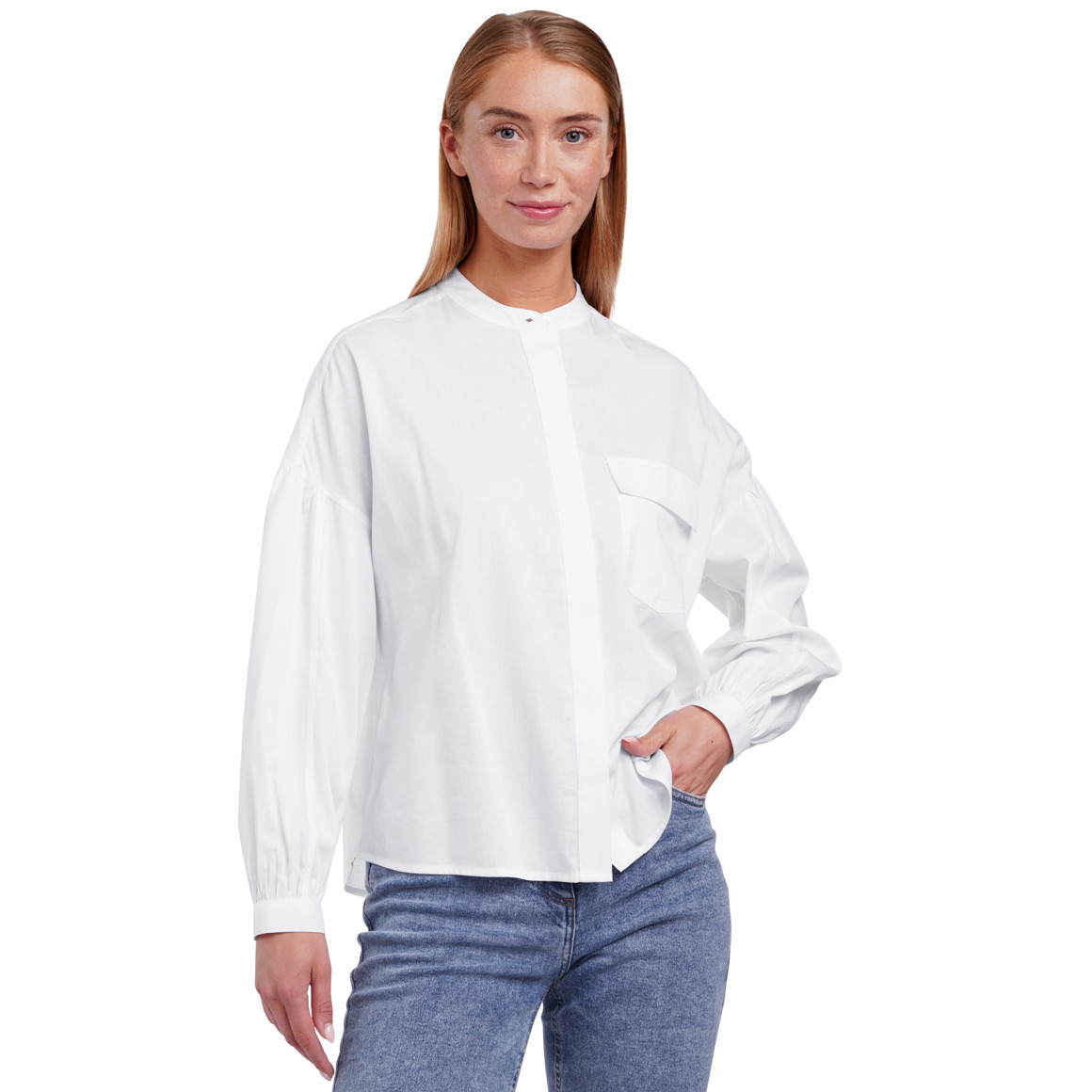 Damen Bluse mit Stehkragen