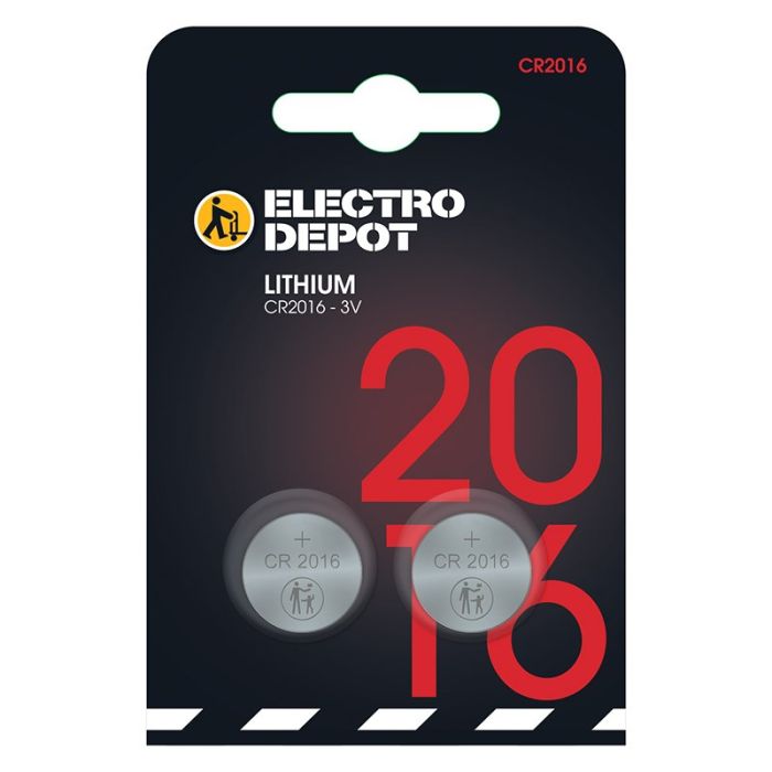 Batterij ELECTRO DEPOZIT CR2016 x 2 Litiu