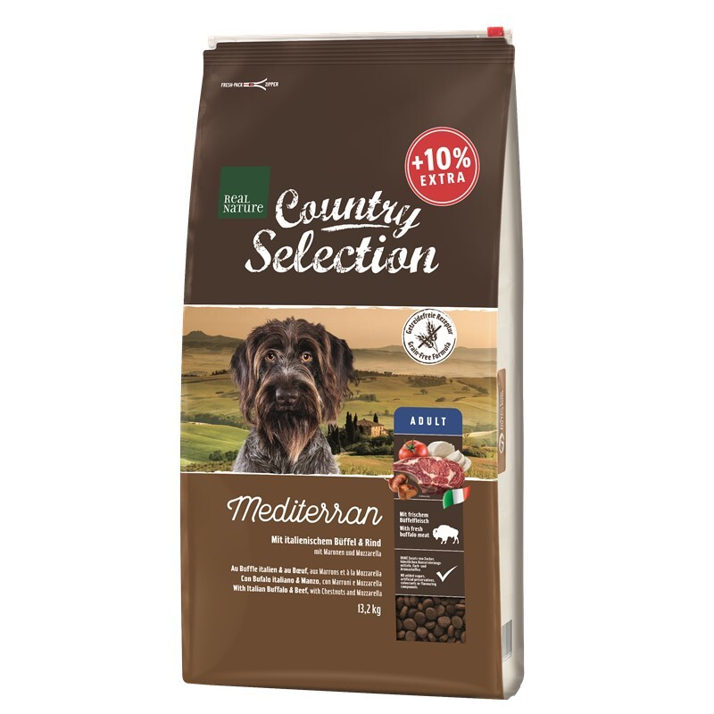 REAL NATURE Hundetrockenfutter REAL NATURE Country Selection Mediterran Büffel & Rind 13,2 kg