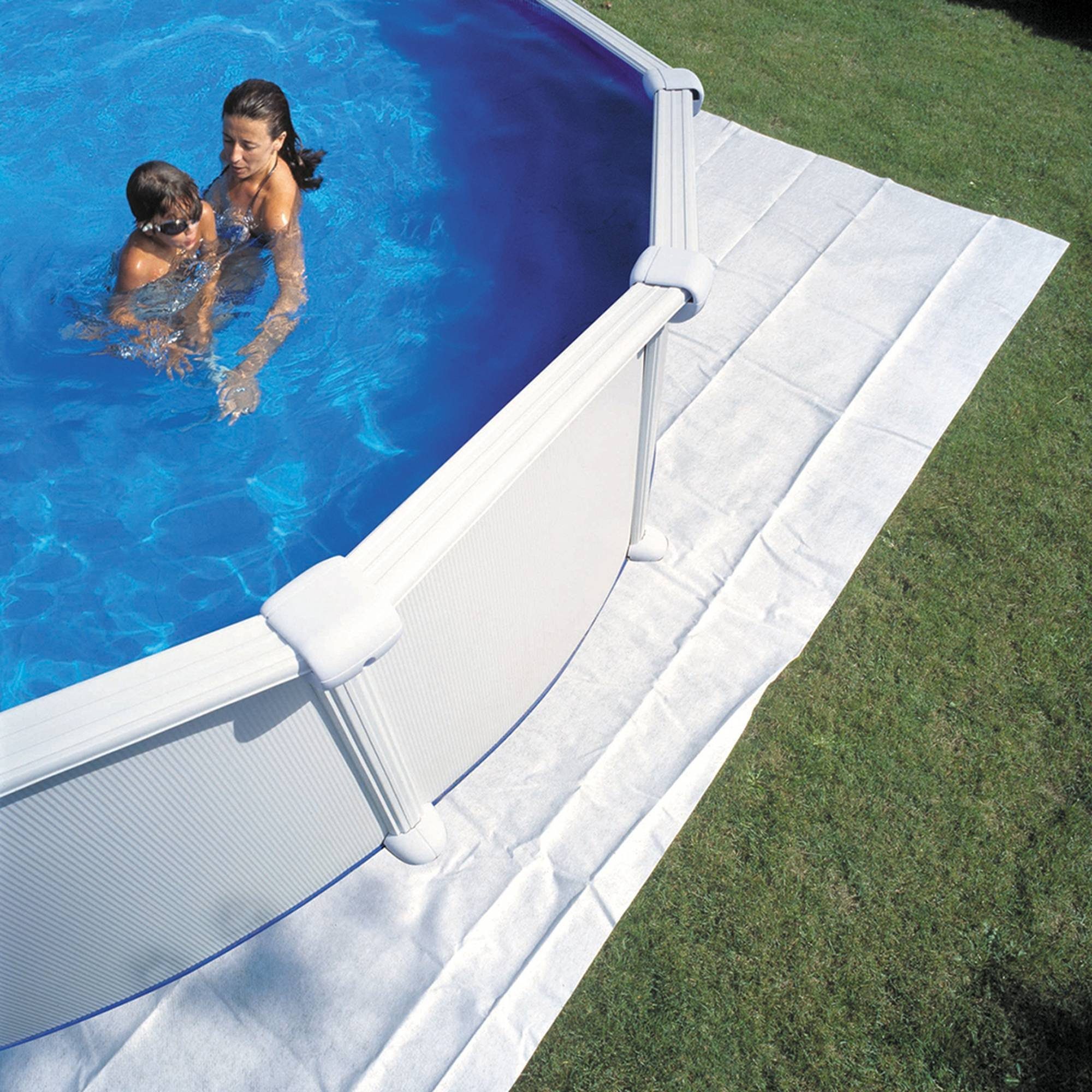 Waterman Pool-Bodenschutzfliese Bodenschutzvlies für Becken 400cm, Komplett-Set