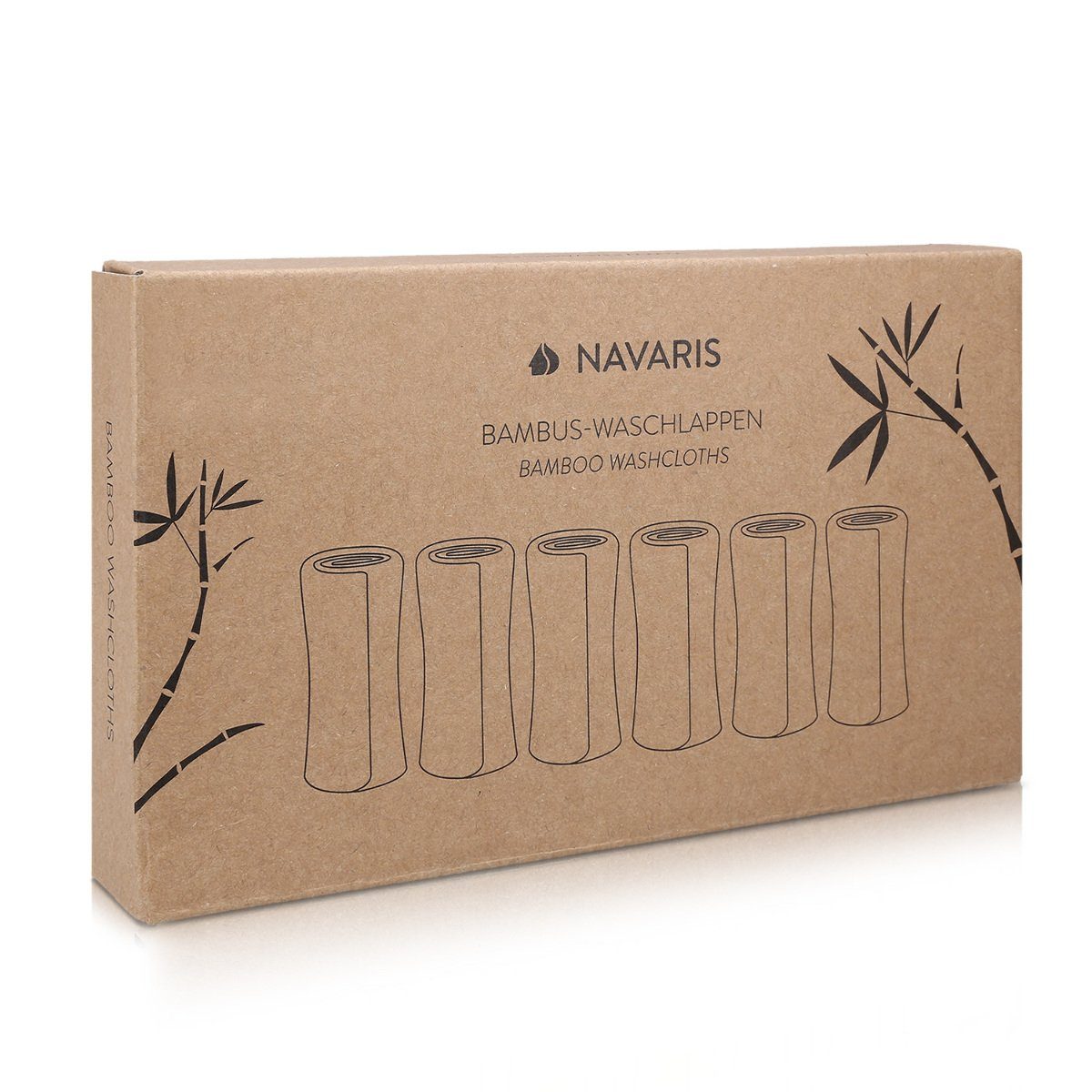 Navaris Waschlappen Set 6-teilig Baby-Waschlappen aus Bambus - 25x25cm (6-tlg)