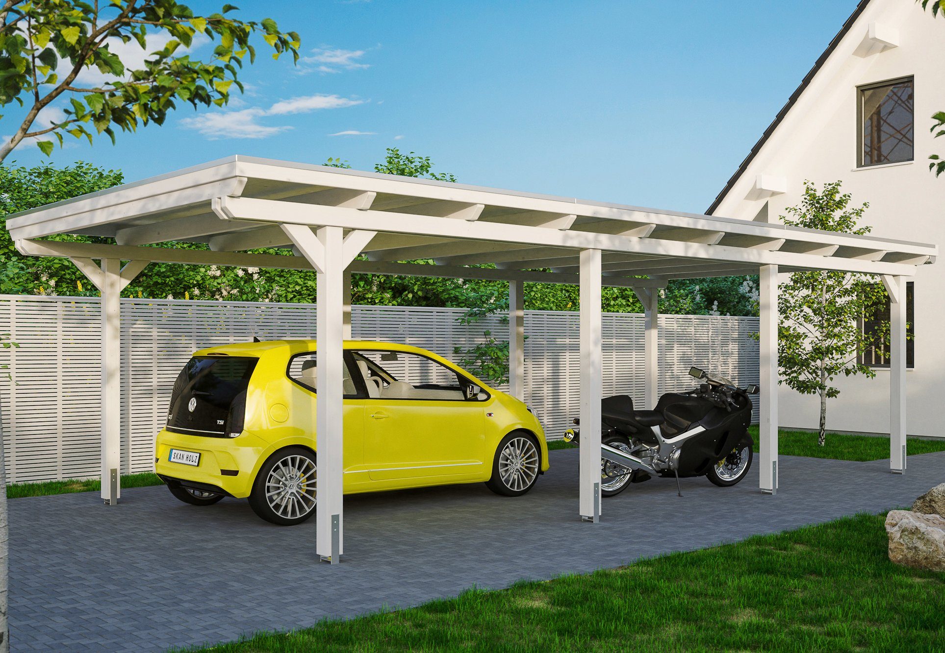 Skanholz Einzelcarport Emsland, BxT: 404x846 cm, 223 cm Einfahrtshöhe
