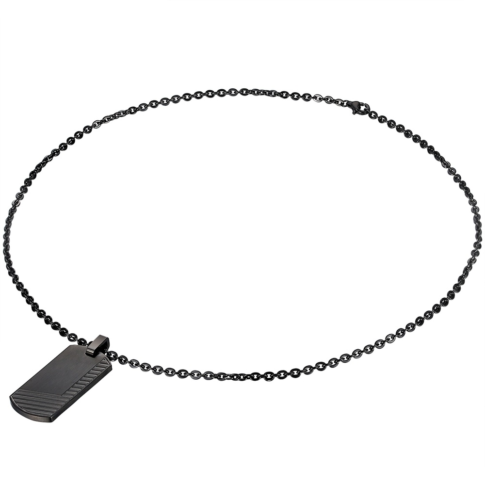 True Rebels Collier en acier inoxydé Acier inoxydable en Noir collier