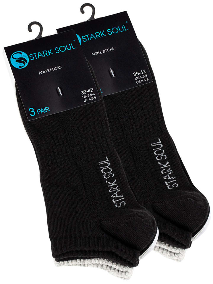 Stark Soul® Sneaker Socken 6 Paar Unisex in schw/weiss/grau günstig kaufen