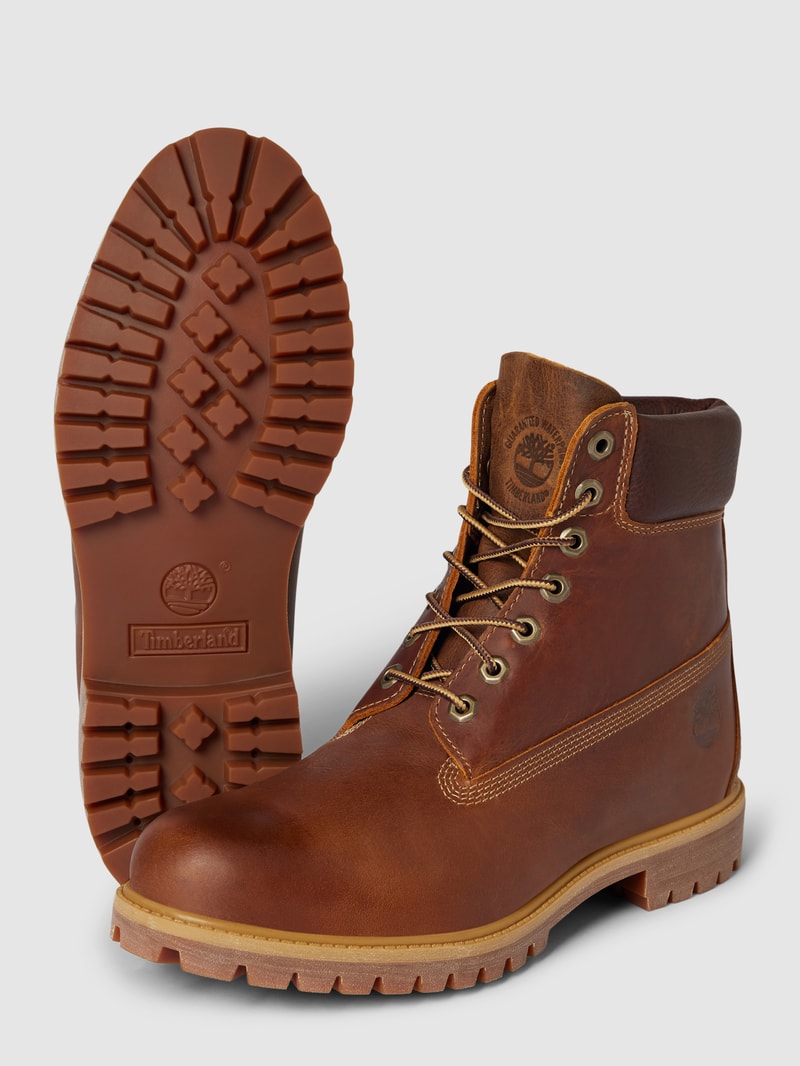 Boots aus Leder mit profilierter Sohle Modell 'HERITAGE' in dunkelbraun