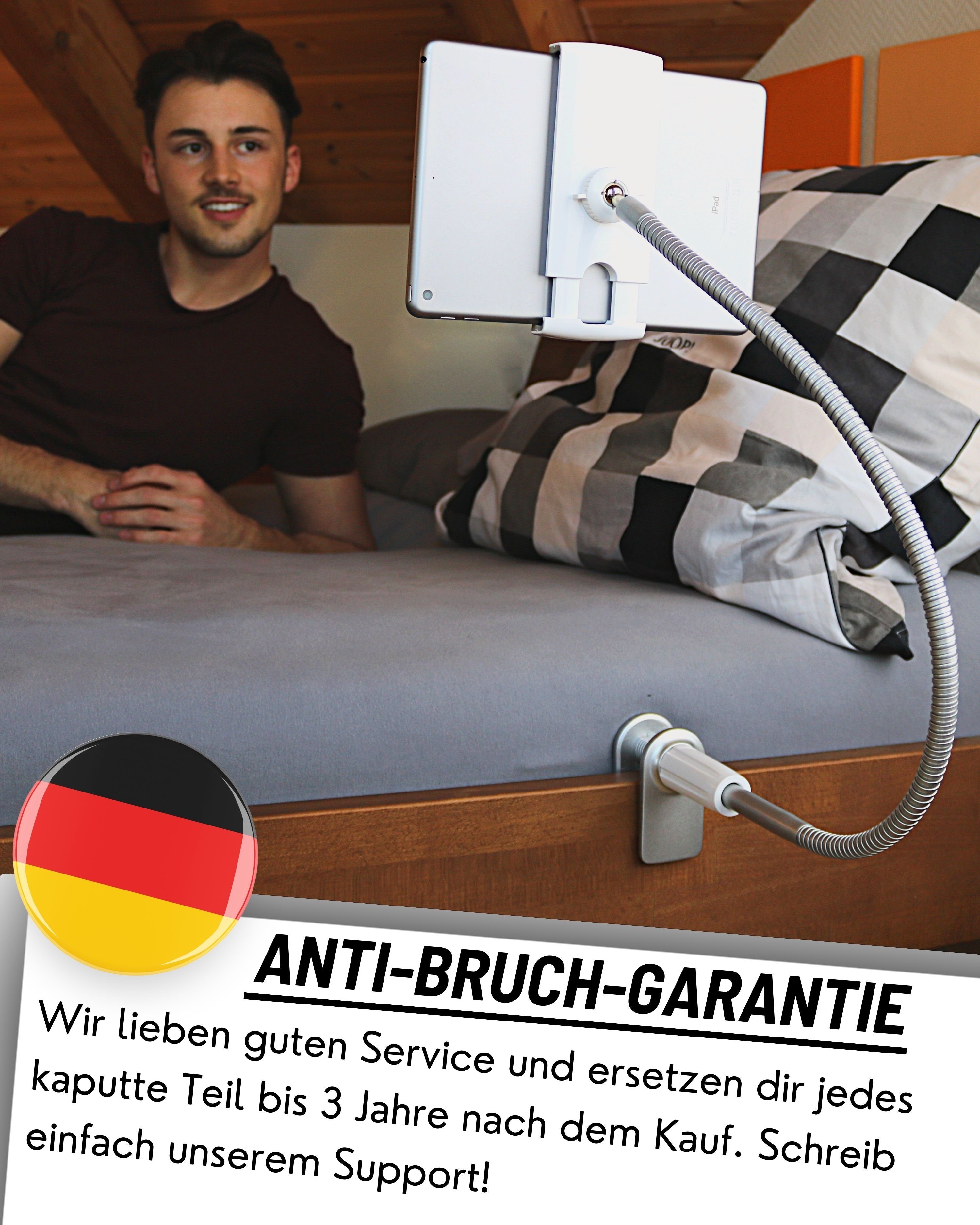 FLEXD-X Schwanenhals Tablet Halterung Tablet-Halterung, (iPad Halterung Bett / Tisch - Tablet Halterung Bett)