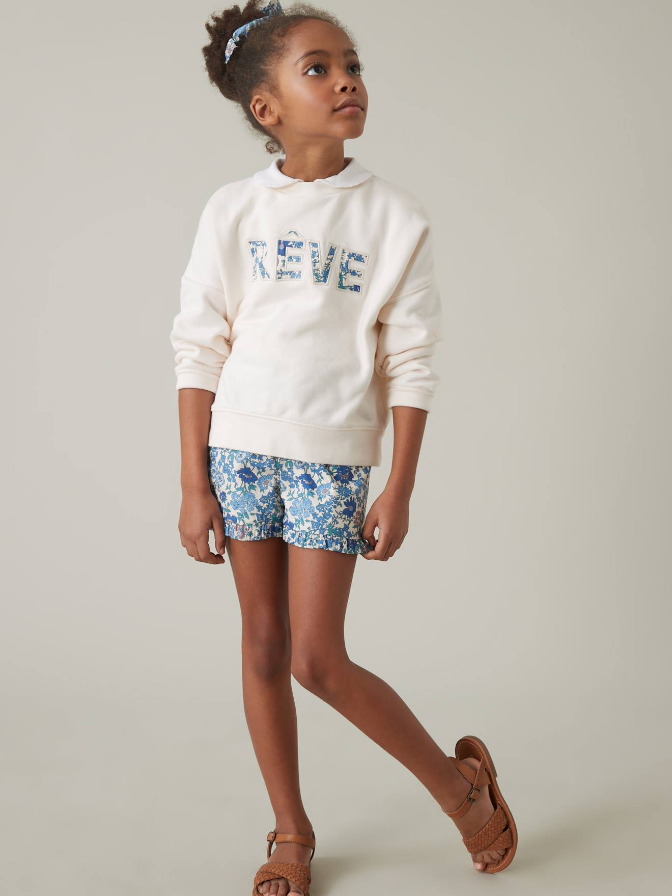 Cyrillus Mädchen Shorts aus Liberty-Stoff CYRILLUS - weiß bedruckt