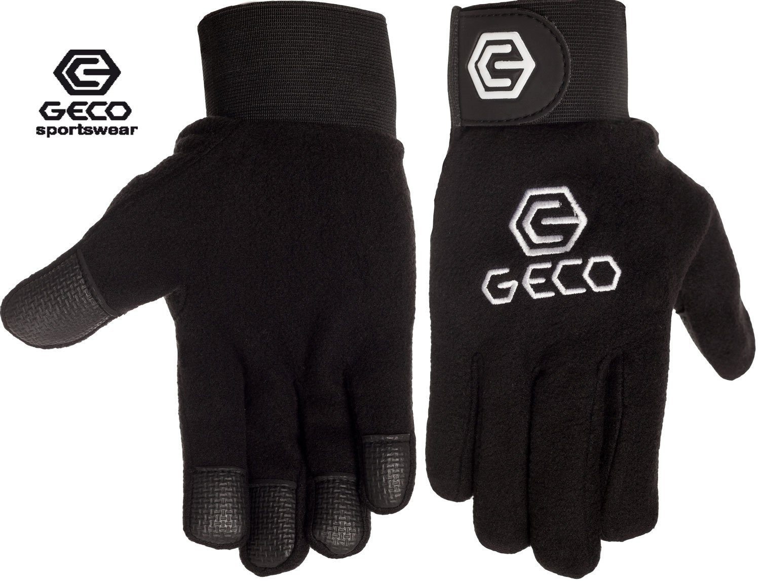 Feldspielerhandschuhe Geco Feldspielerhandschuhe Fußball Handschuhe Fleece schwarz