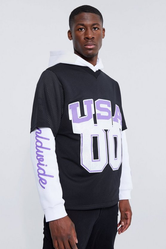 Tall Hoodie mit Airtex-Print