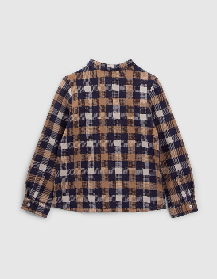 Chemise camel à carreaux capuche amovible garçon