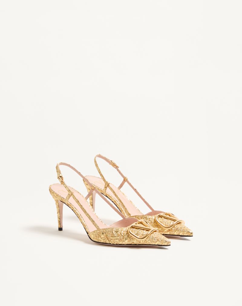 VLogo Signature Slingback Décolleté i 80 mm Cloqué Jacquard-stof