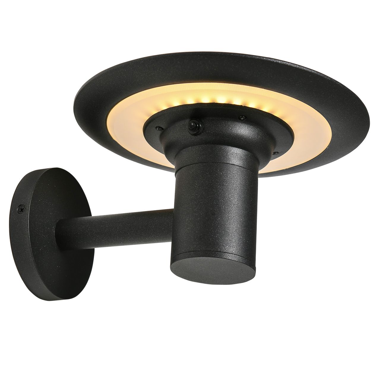 Outsunny Außenwandleuchte Solar Wandleuchte mit 2 Lichtmodi Vintage-Design Solarleuchten Gartenbeleuchtung IP44 Schutz Aluminium Schwarz 25 x 23,5 x 22 cm