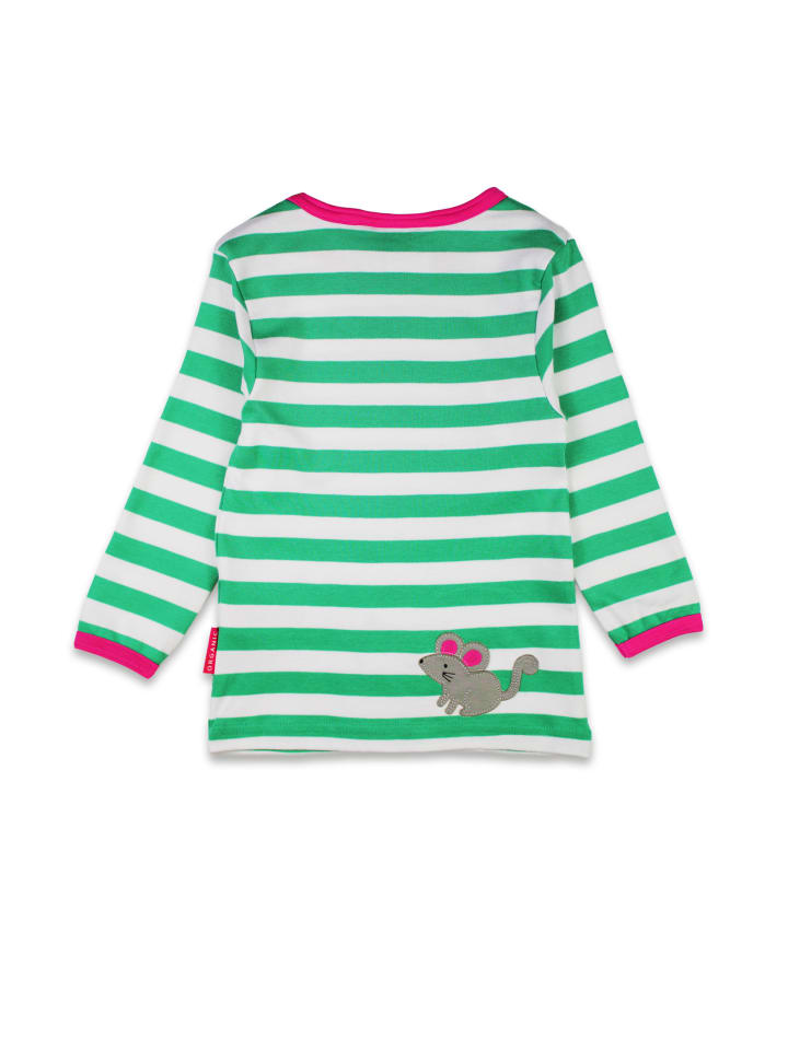 Toby Tiger Langarmshirt mit Kätzchen Applikation in grün günstig kaufen