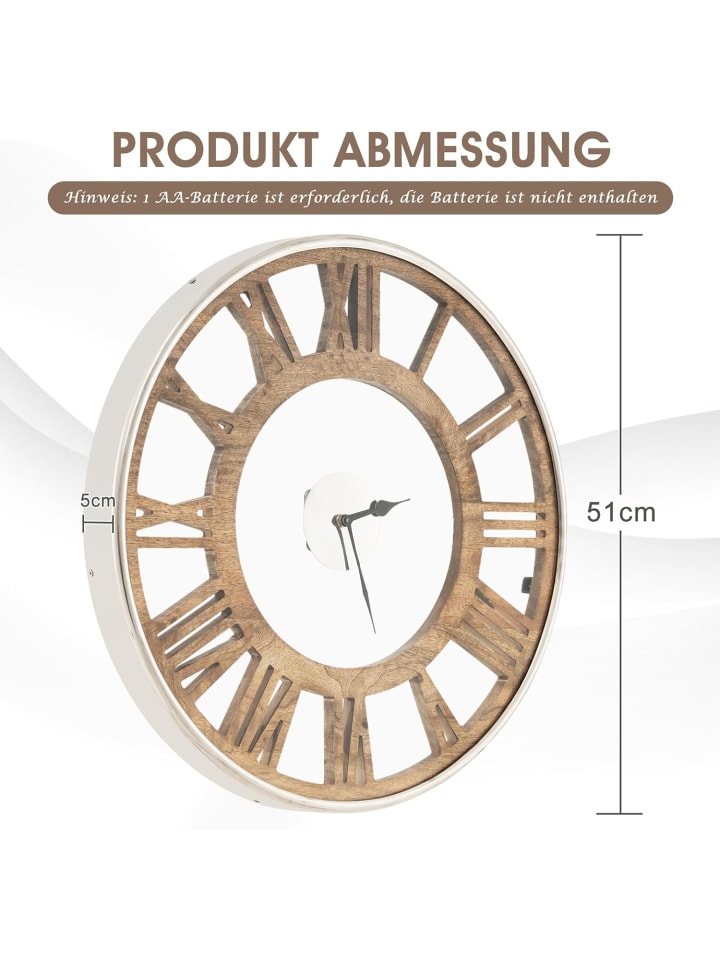 COSTWAY Wanduhr φ51cm in Gold günstig kaufen onesize