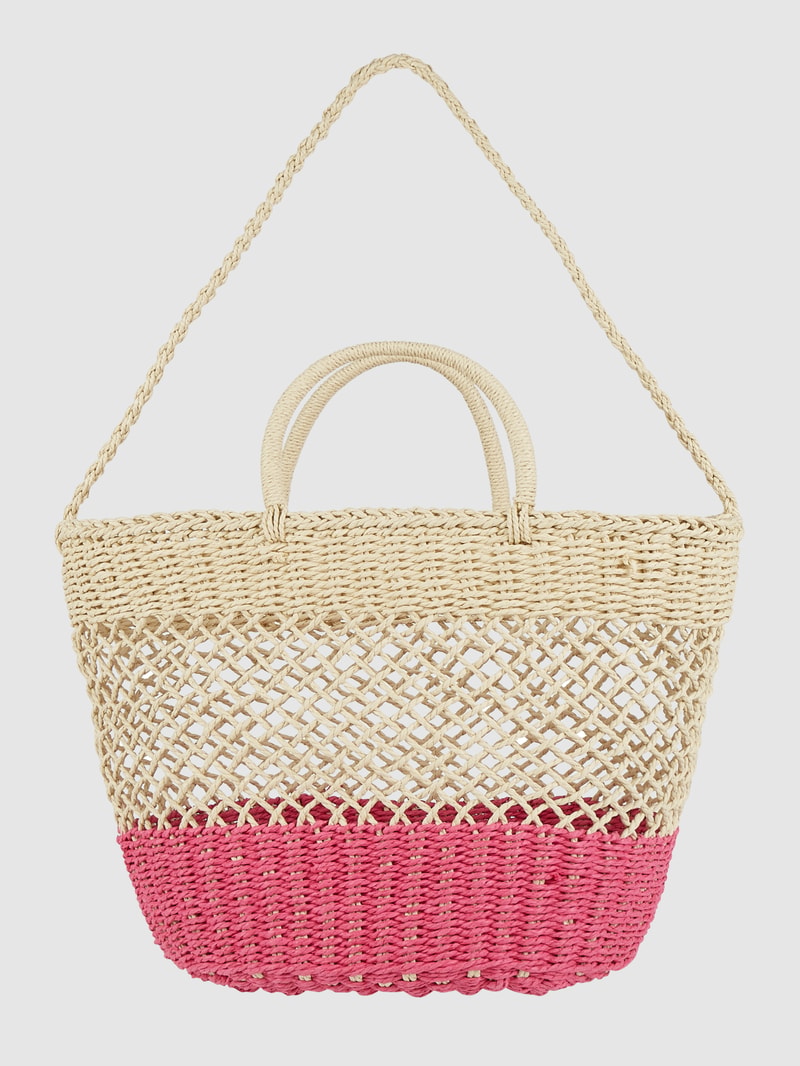 Shopper aus Papierstroh in pink