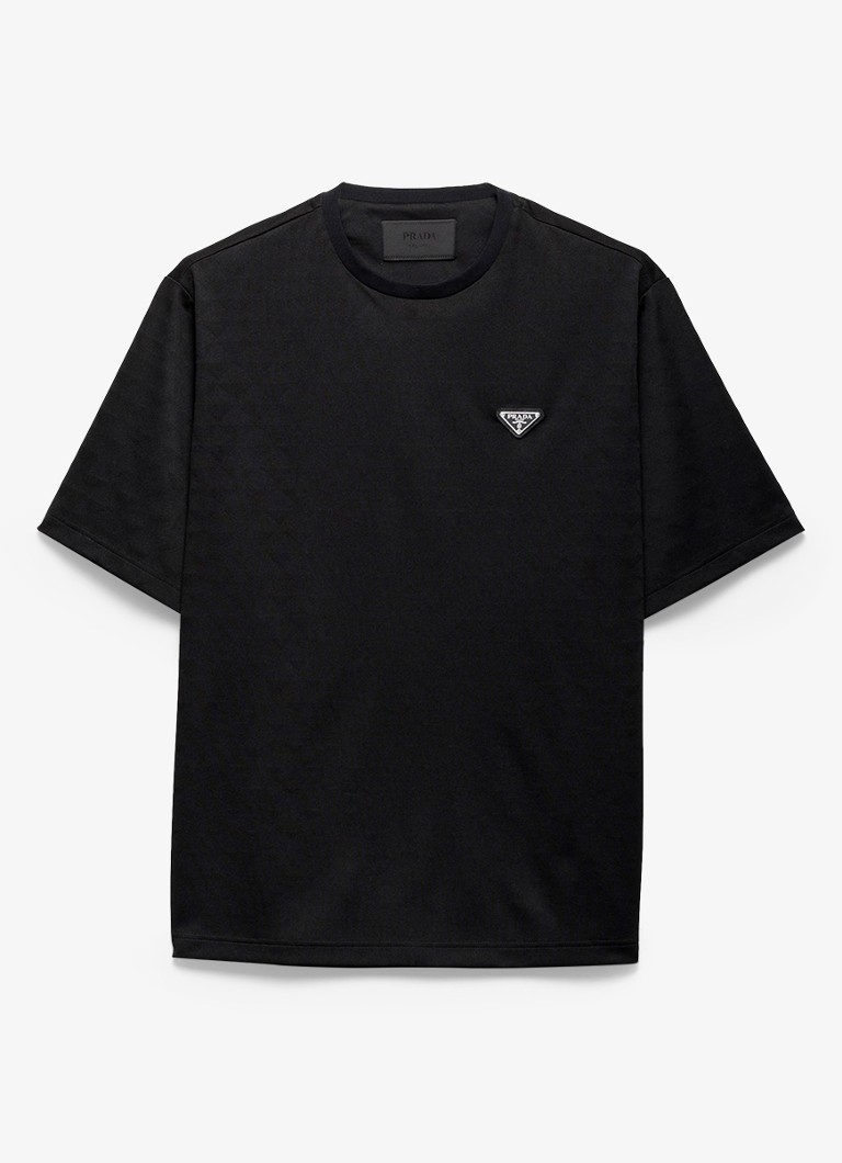 Prada  Oversized T-shirt met jacquard dessin en logo