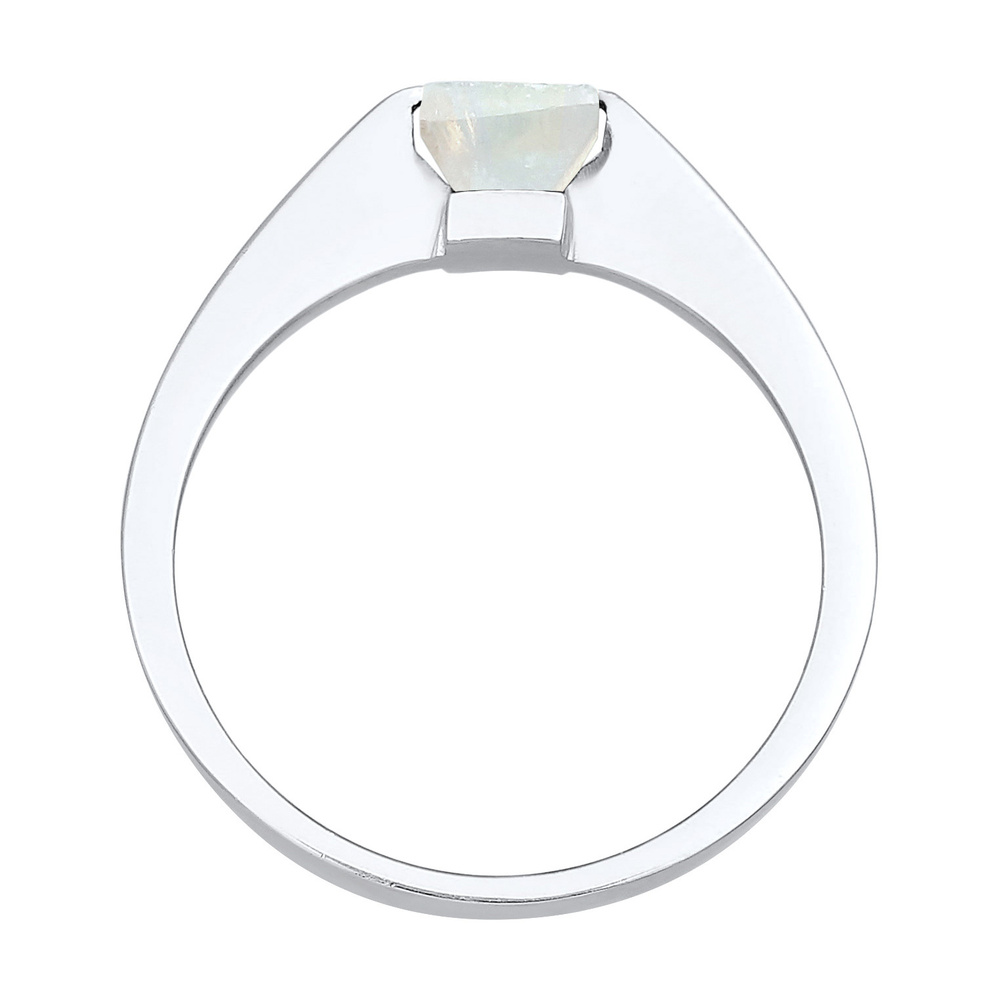 Elli PREMIUM Elli PREMIUM Bague Femmes Bande Solitaire Quadrilatère avec Pierre de Lune en Arg Bague