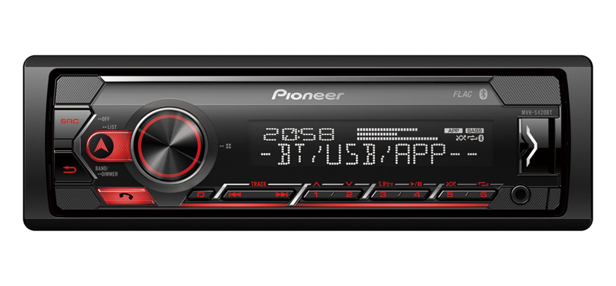 Pioneer MVH-S420BT 1 DIN Bluetooth USB Spotify iPhone Android FLAC Autoradio
