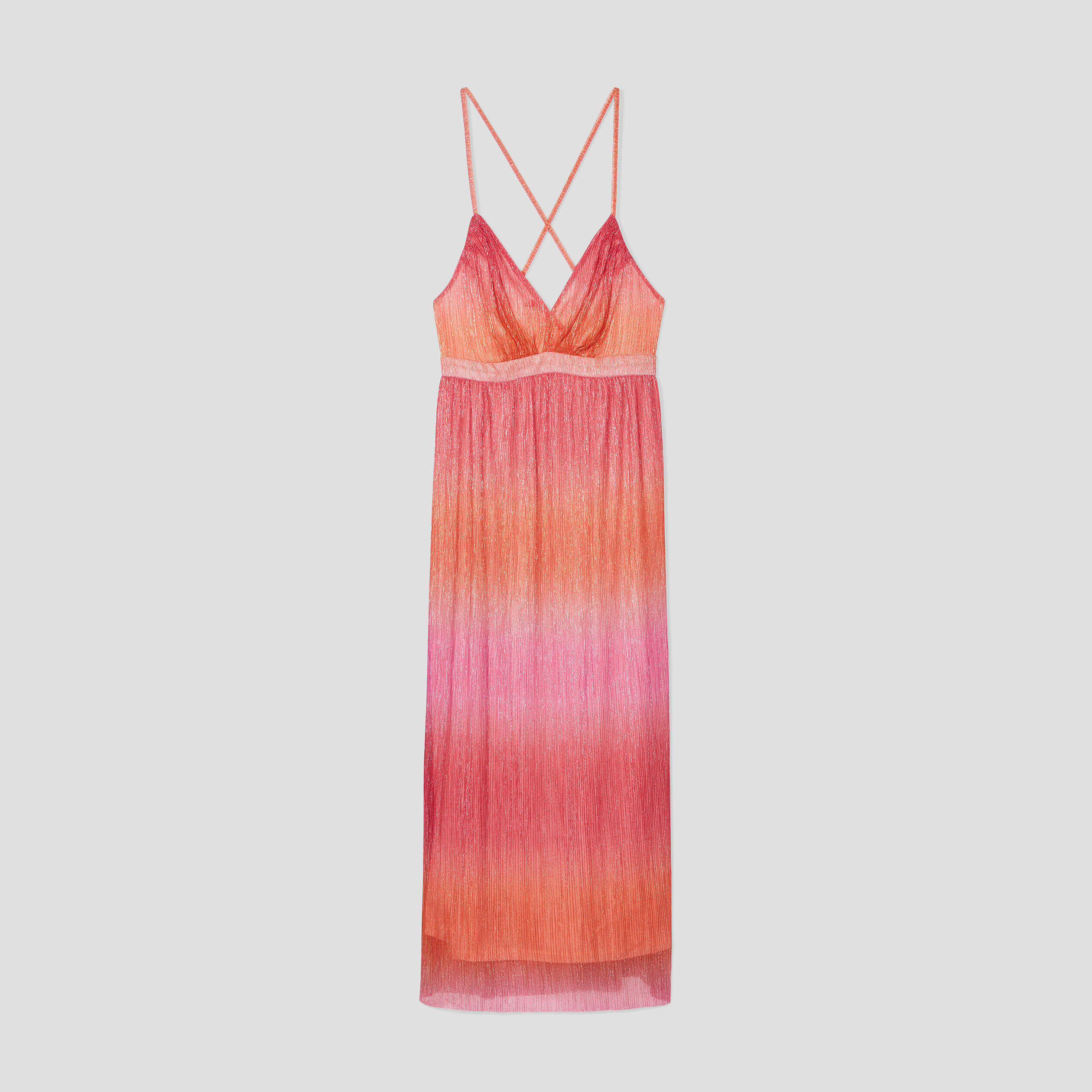 Robe longue évasée dos ouvert rose femme | Cache Cache