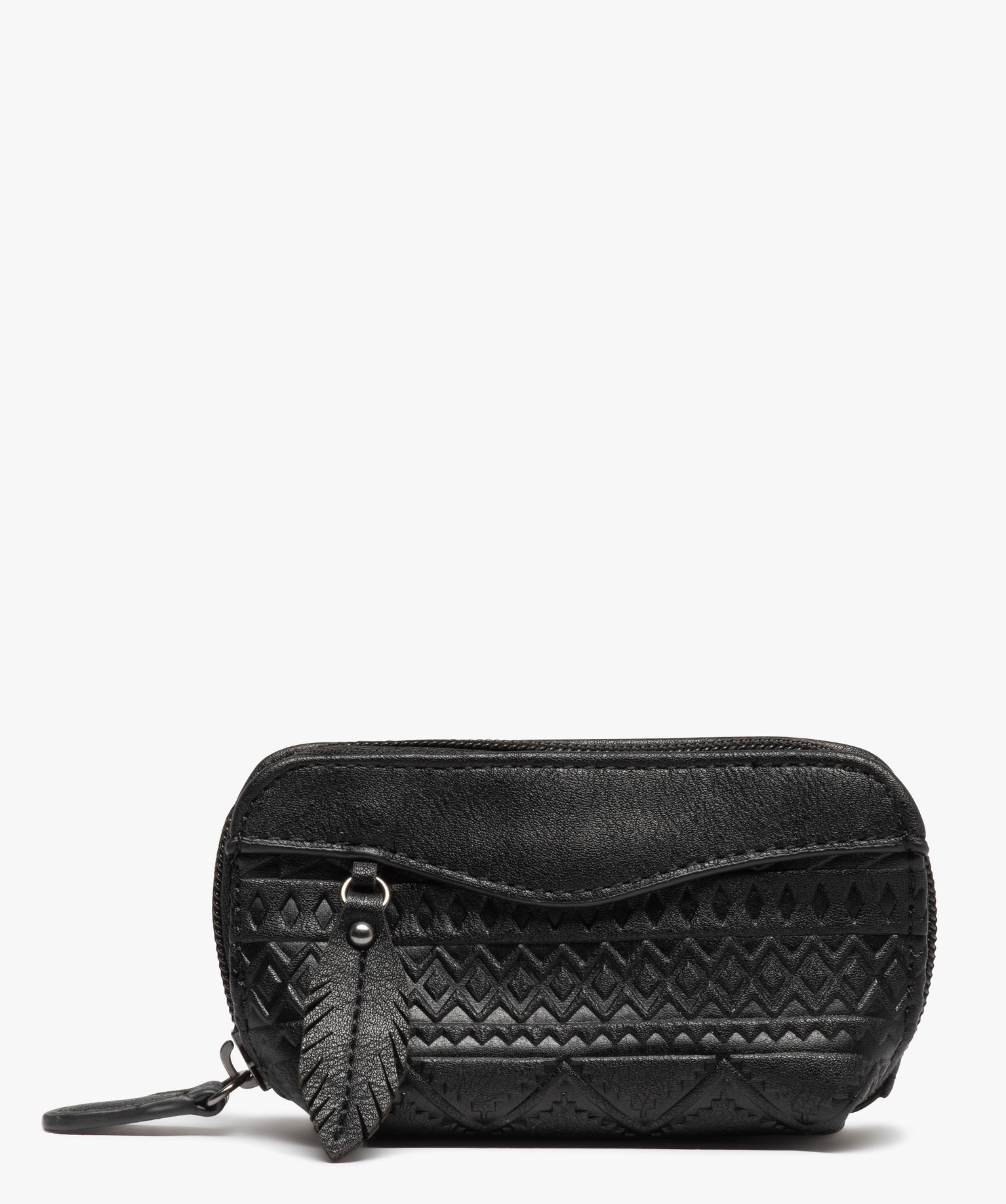 Porte-monnaie à fermeture zippée noir | GEMO