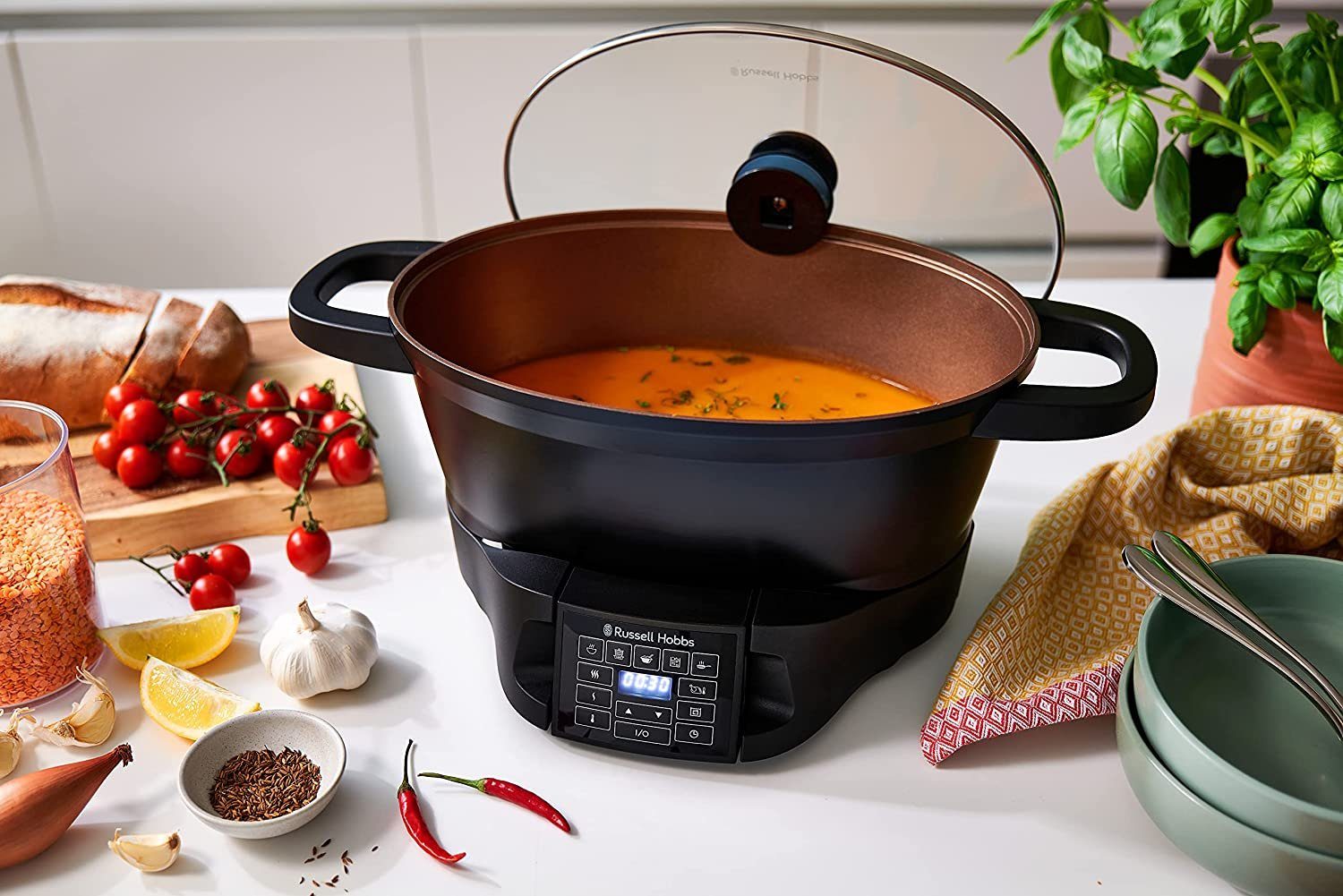 RUSSELL HOBBS Multikocher 8 Funktionen Schongarer Reiskocher Sous Vide 28270-56, 750 W