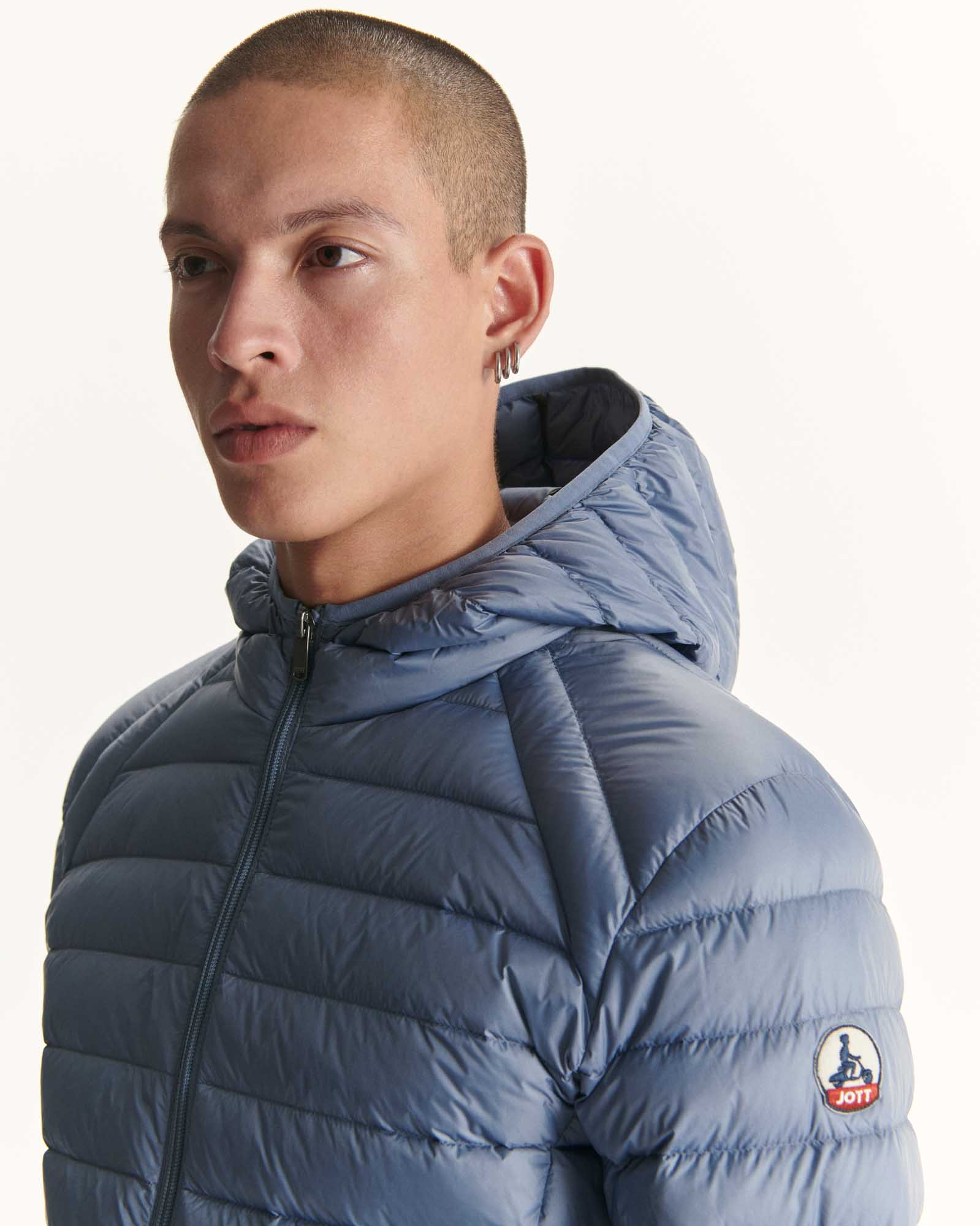 Doudoune légère à capuche Bleu délavé Nico