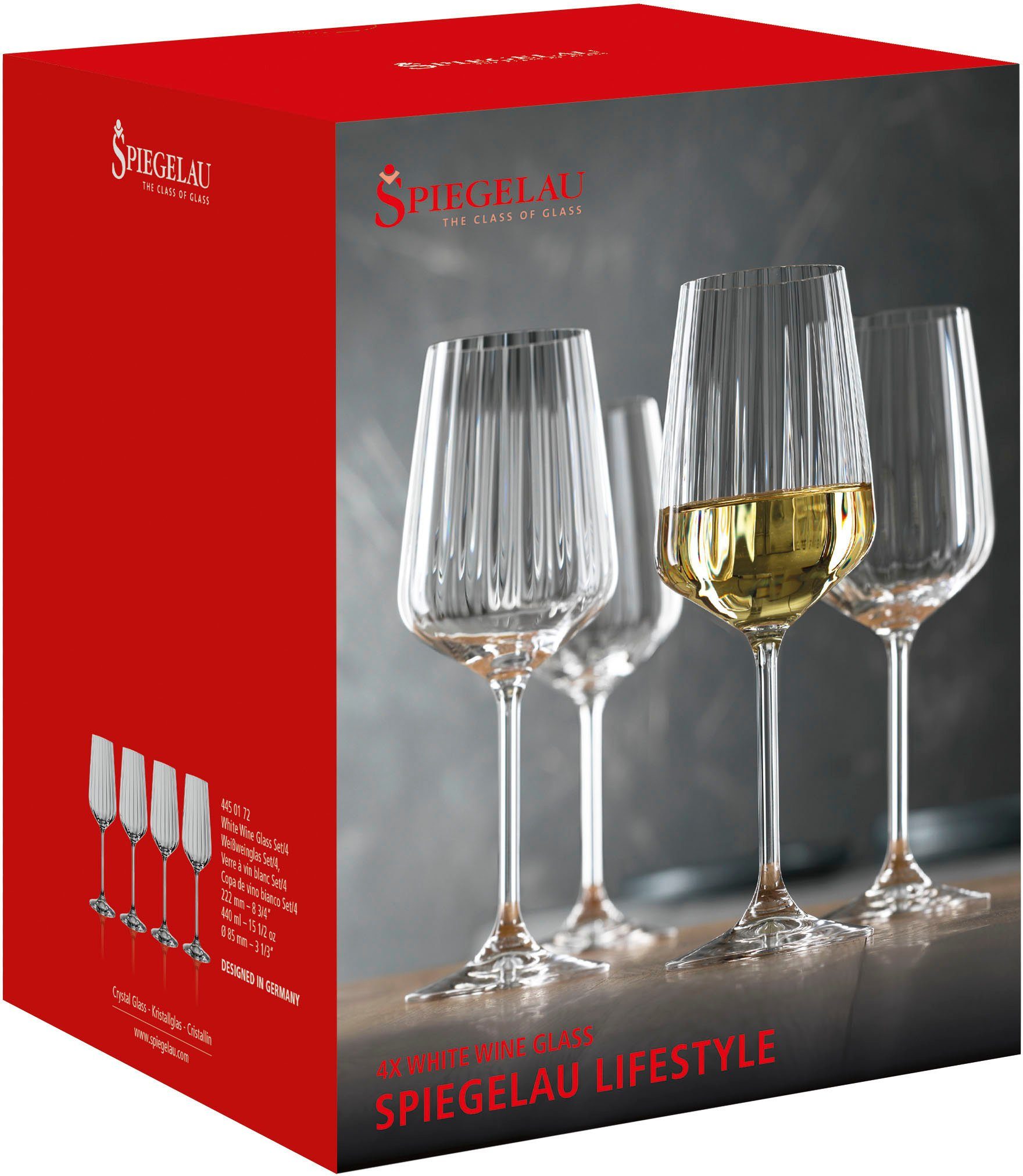 SPIEGELAU Weißweinglas LifeStyle, Kristallglas, 440 ml, 4-teilig