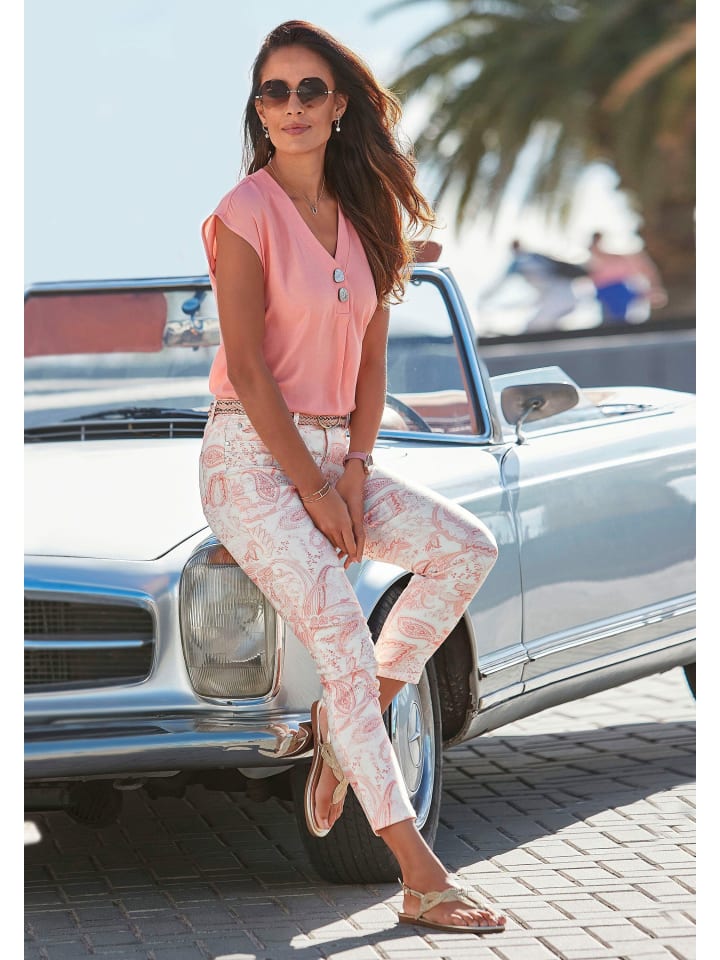 LASCANA Schlupfbluse in peach günstig kaufen