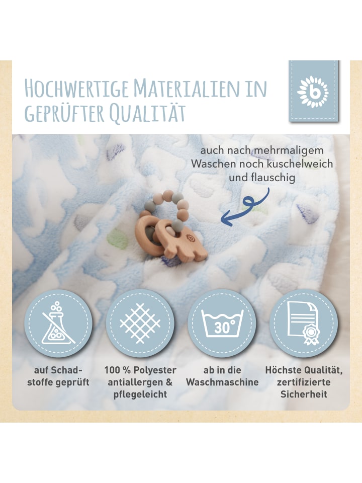 Bieco Spielwaren Babydecke Jungen Elefanten in Blau günstig kaufen onesize