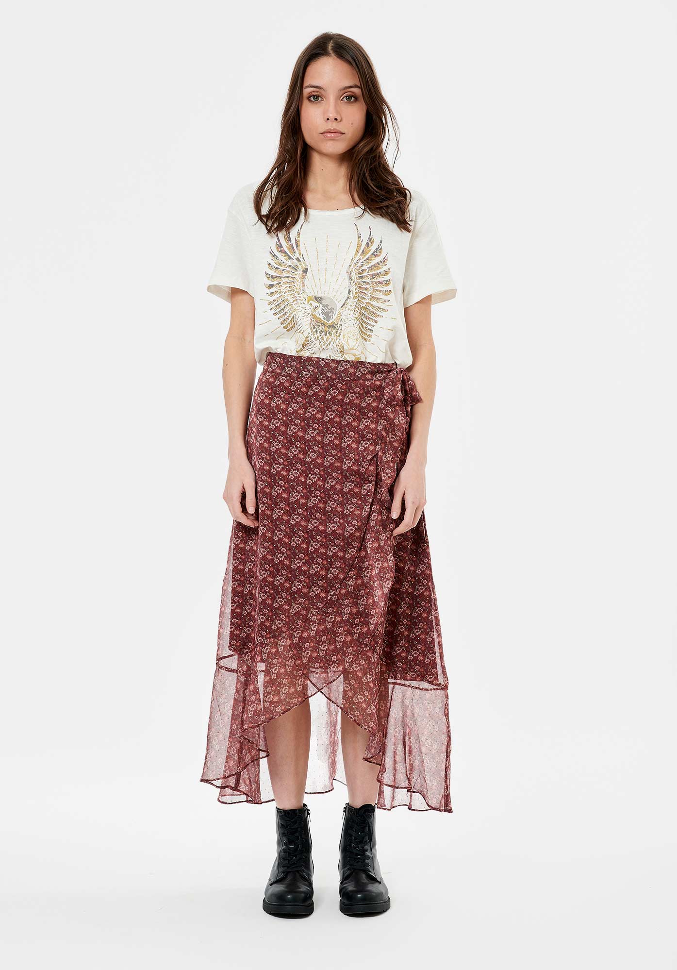 BAELI  Jupe portefeuille fleurie Femme